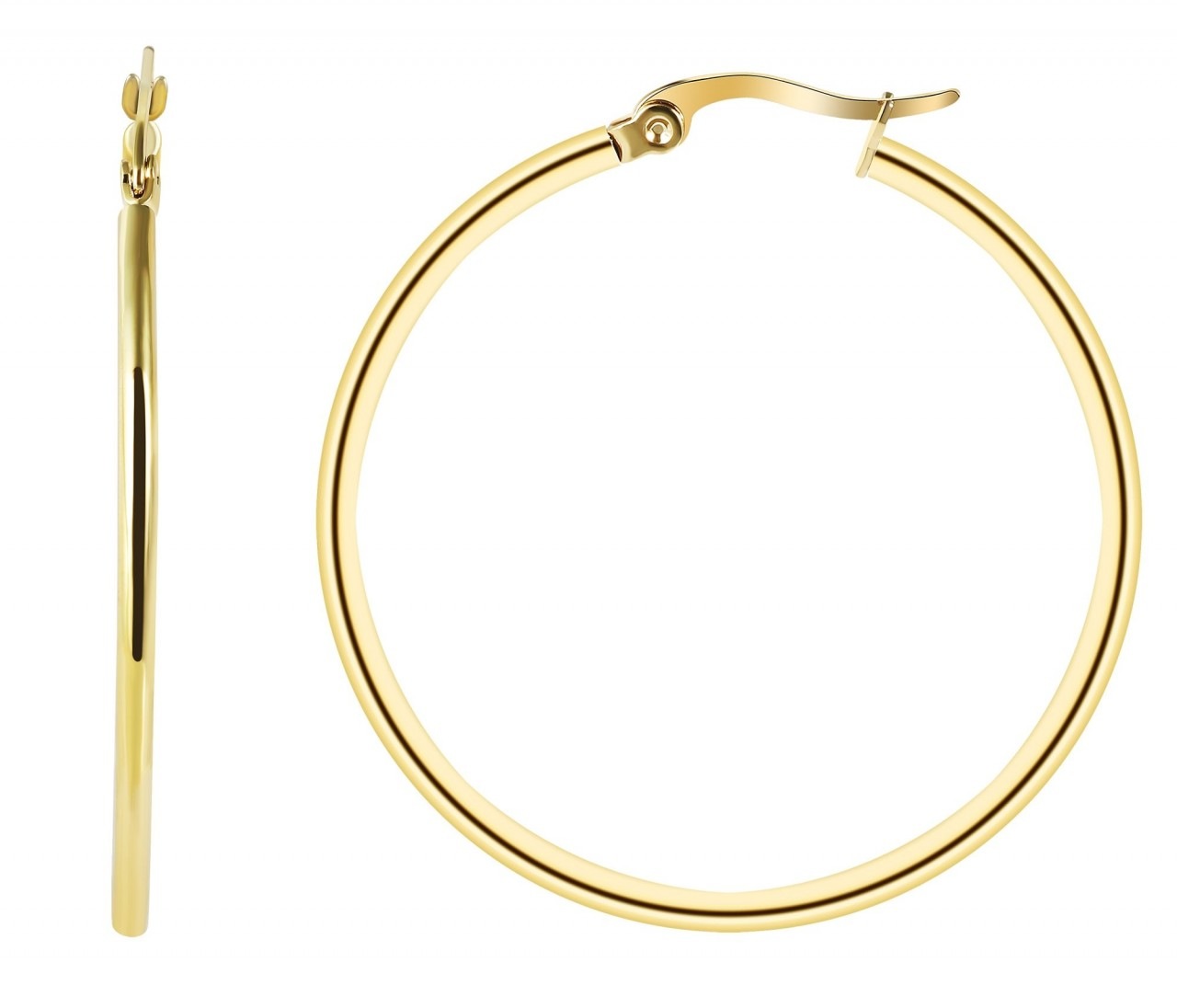 Paar Creolen ADELIA´S "Damen Creolen aus poliertem Edelstahl", gold, Ohrringe, Damen, Damen, Edelstahl