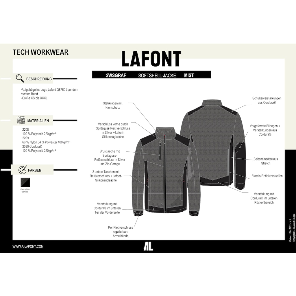 Lafont Softshelljacke »Softshelljacke Herren«, ohne Kapuze