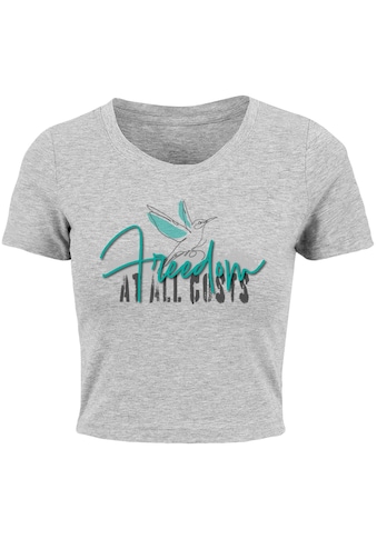 T-Shirt »Merchcode Damen Ladies Freedom At All Costs Cropped Tee«, (1 tlg.)