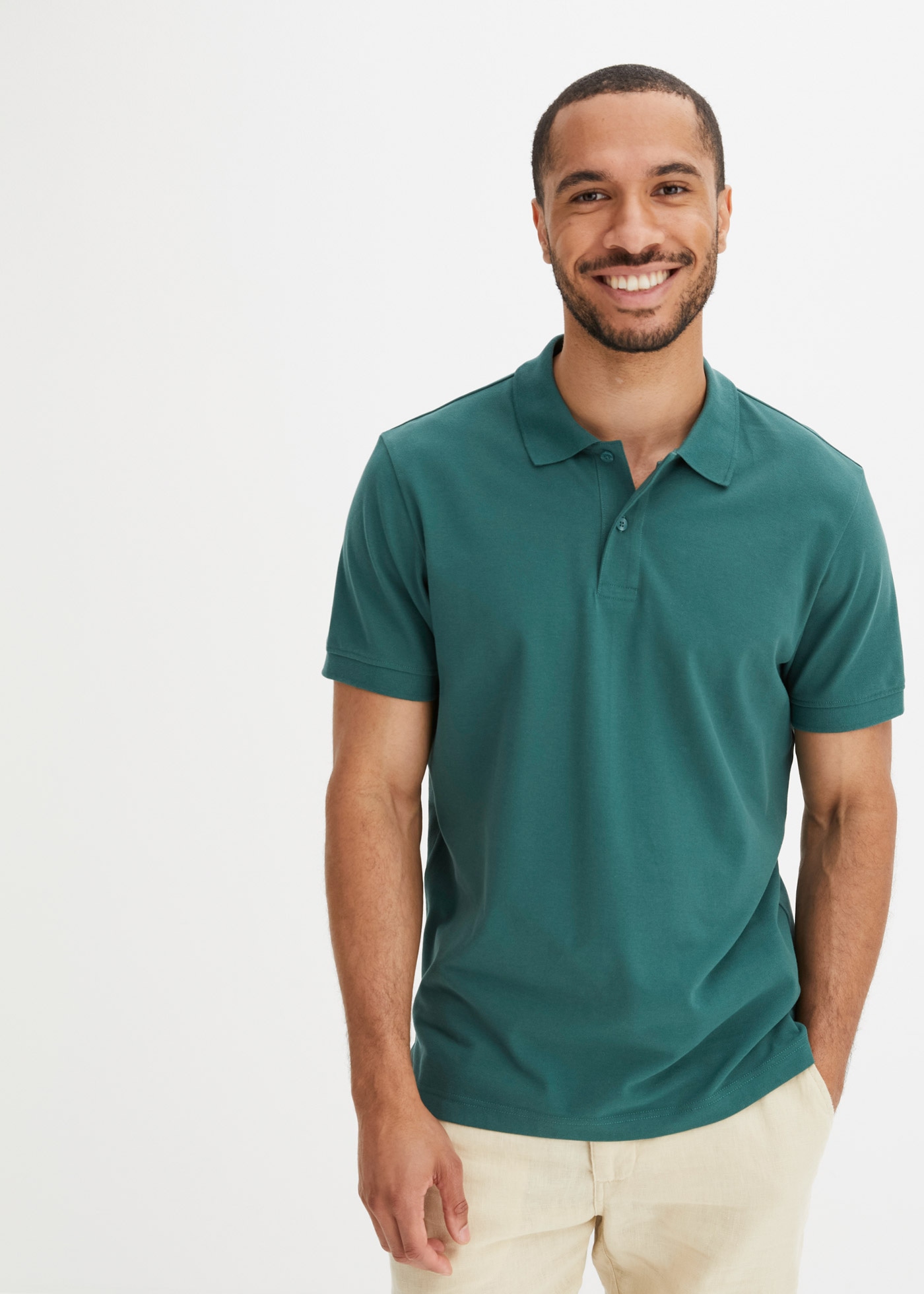 bonprix "Piqué-Poloshirt aus reiner Baumwolle" 1 Regular Fit, Kurzarm, aus hautfreundlicher Baumwolle