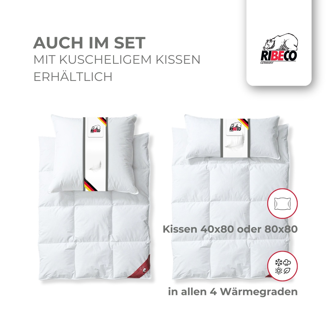 RIBECO Daunenbettdecke + Kopfkissen "Johanna" Wohlfühlkomfort mit den Vorzü günstig online kaufen