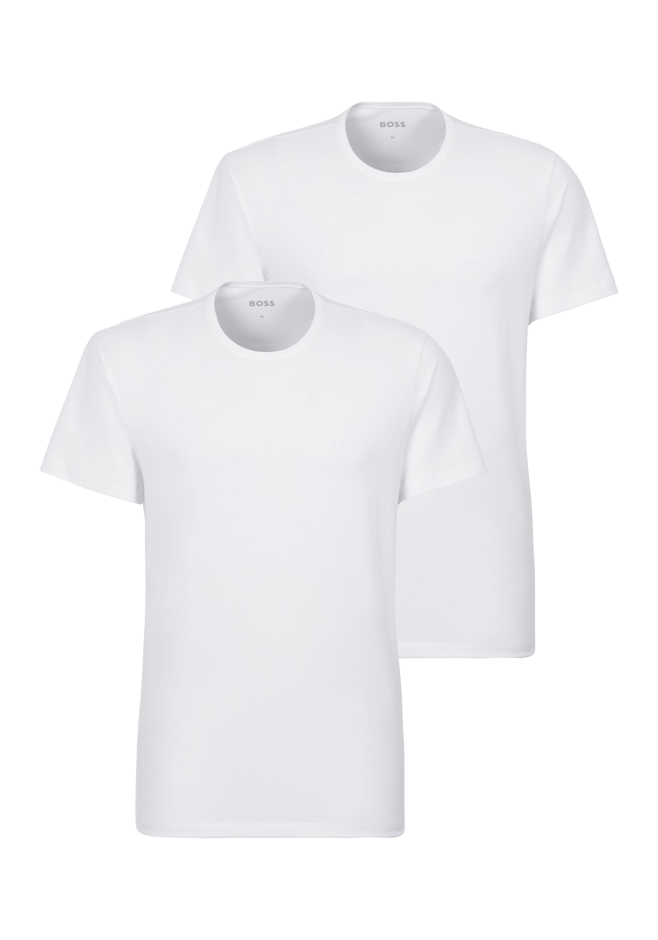 BOSS Rundhalsshirt "TShirtRN 2P Comfort" Packung, 2 Stk. mit Ton-in-Ton BOSS Logo-Schriftzug
