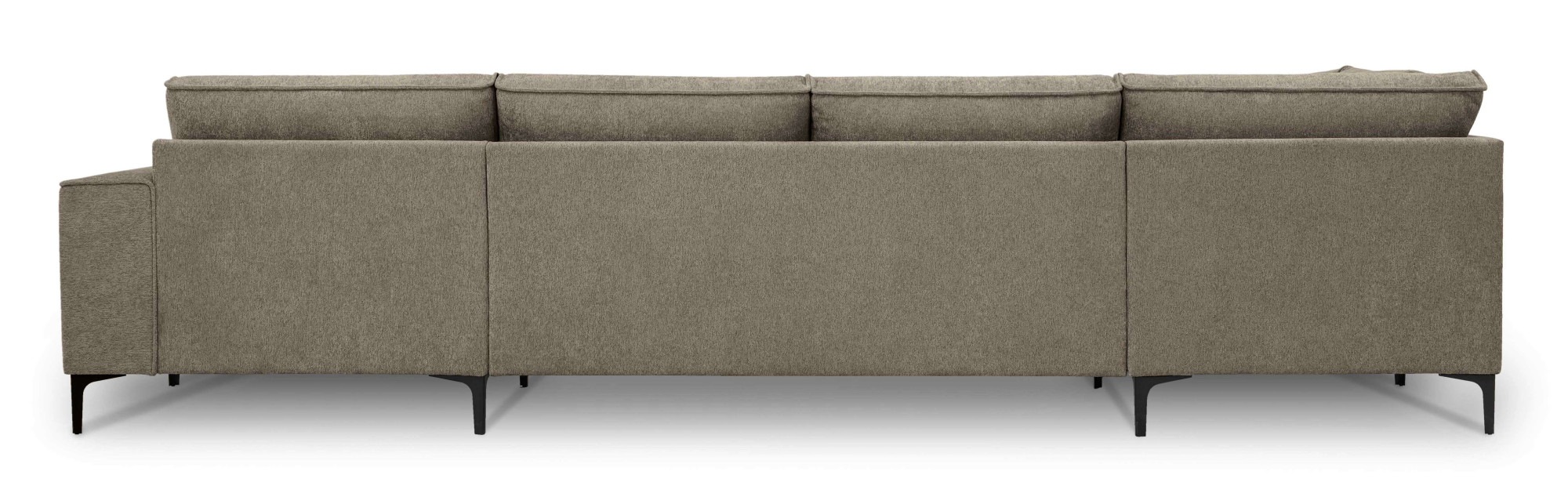 Places of Style Wohnlandschaft »XXL Sofa Oland, Struktur, Flachgewebe, Luxus-Microfaser, Boucle«, U-Form, 345 cm, Wellenunterfederung, Skandi-Design, Metallfüße