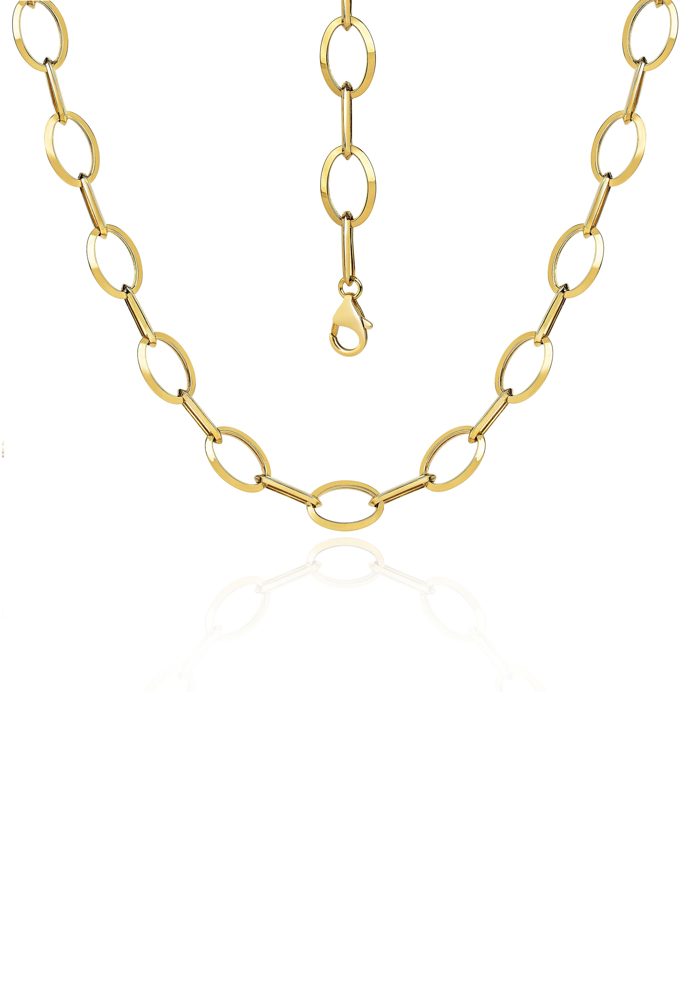 Charm-Kette FIRETTI "Schmuck Geschenk Gold 585, Langankerkette, ca. 10 mm breit" Gr. 50, gold (gelbgoldfarben), Halsketten, Damen, 50, Gelbgold 585, B: 10mm, Made in Germany, B:10mm