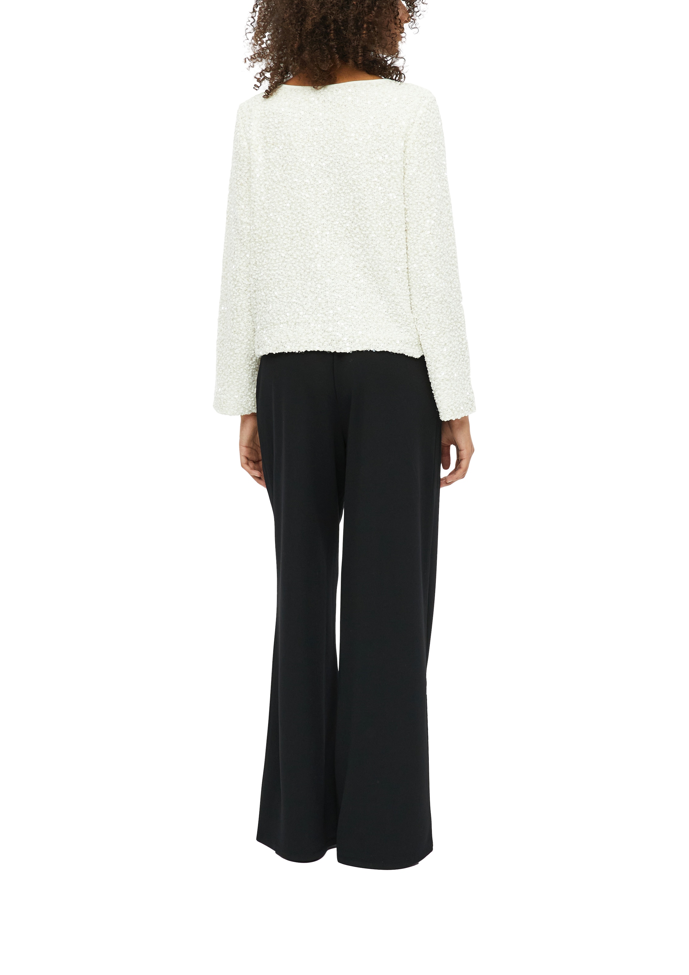 s.Oliver BLACK LABEL Rundhalspullover Langarmpullover mit Pailetten