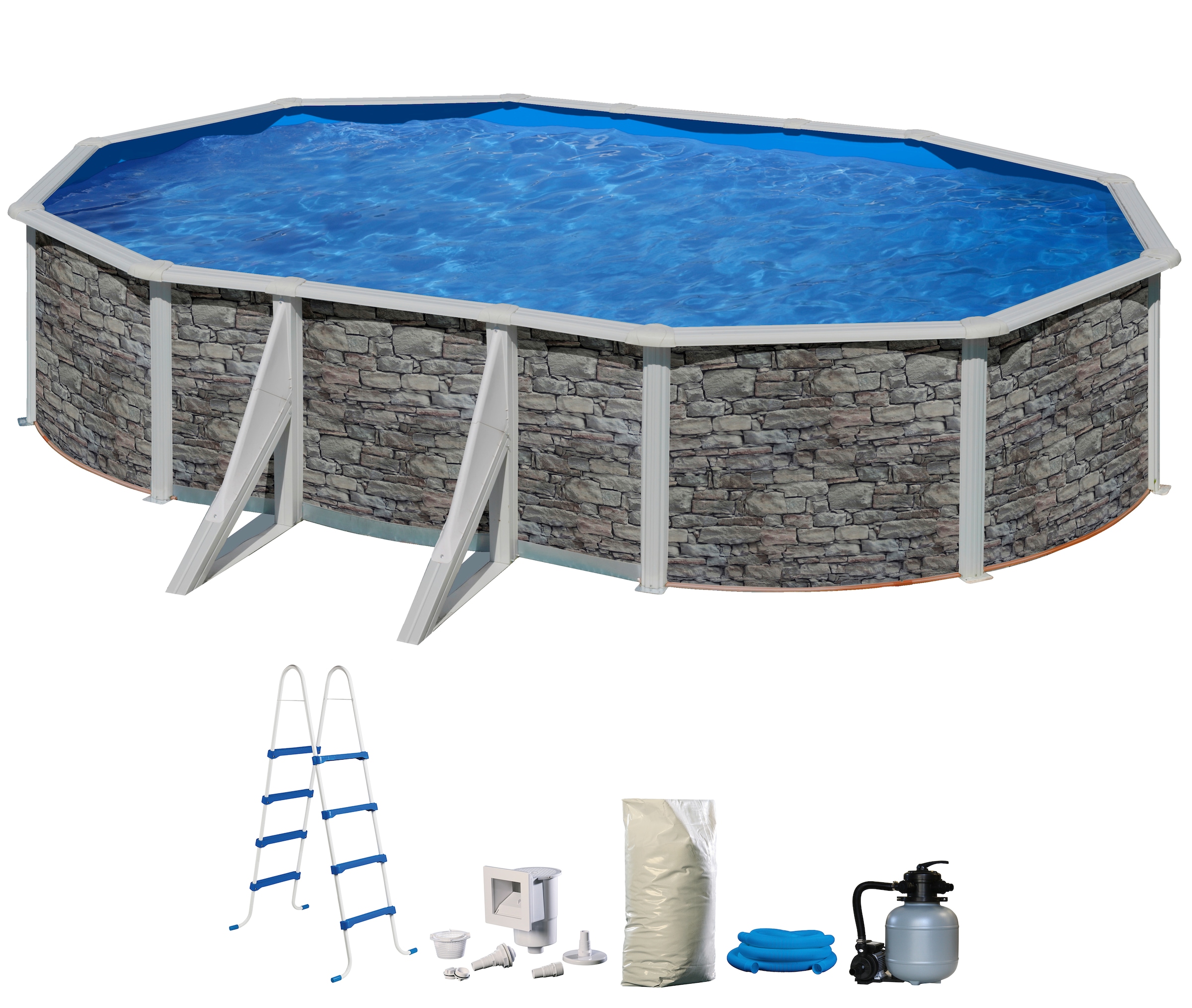 my POOL BWT Ovalpool in moderner Steinoptik, Höhe 132 cm, verschiedene Größ günstig online kaufen