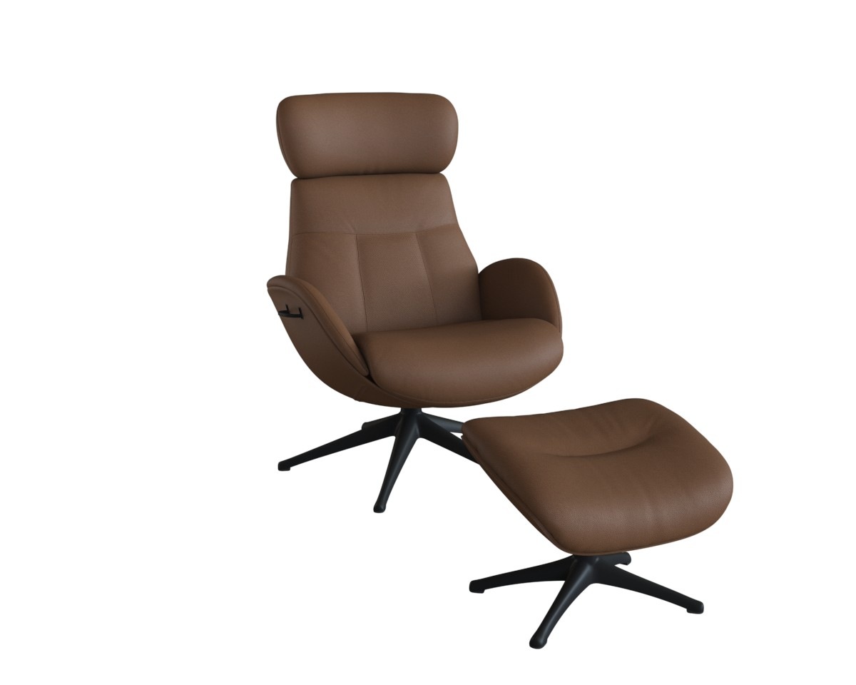 FLEXLUX Relaxsessel »Relaxchairs Elegant«, Premium Komfort, Rücken- & Kopfteilverstellung, drehbar, Fuß schwarz
