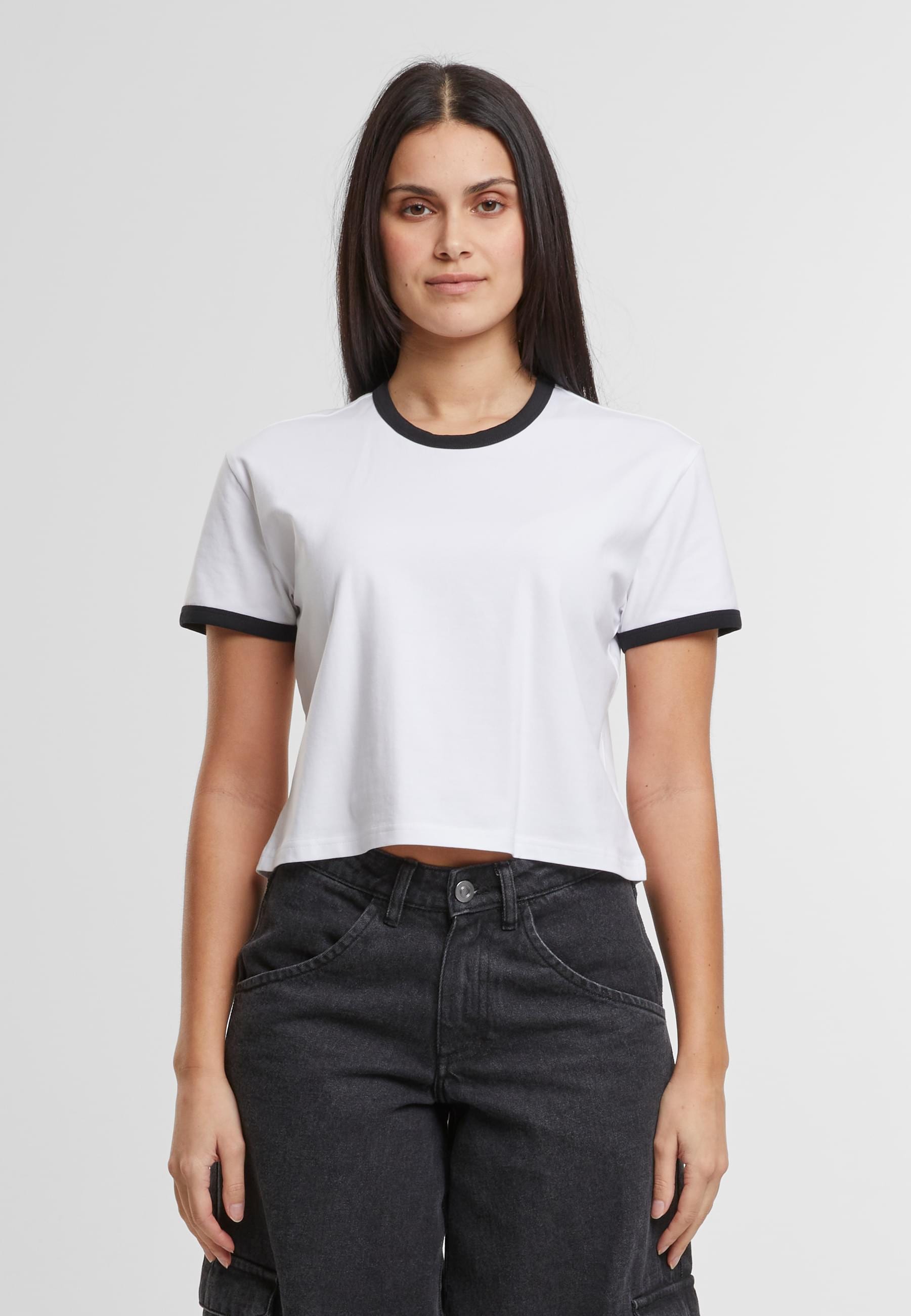URBAN CLASSICS T-Shirt »Urban Classics Ladies Contrast Retro T-Shirt«, (1 tlg.)