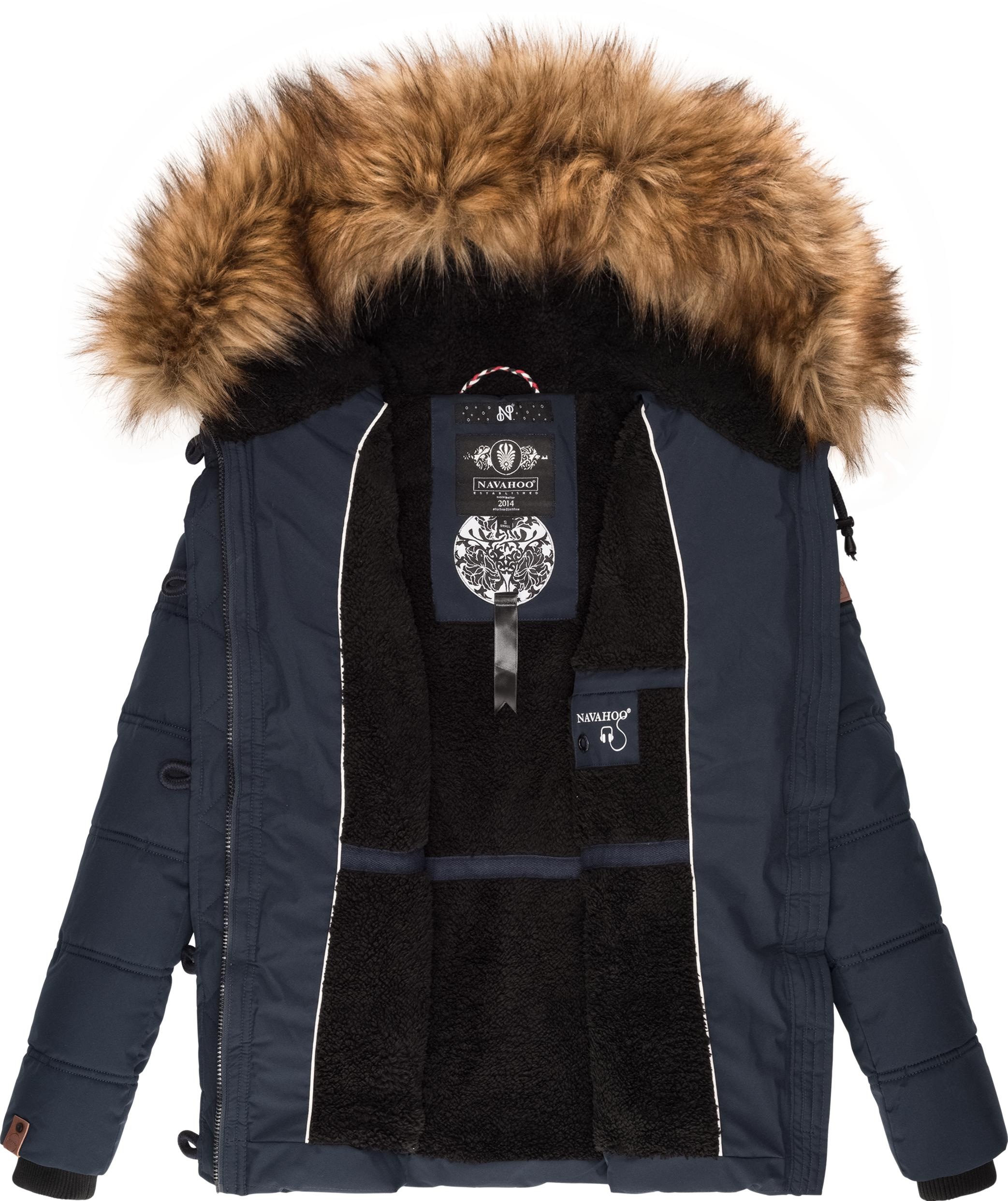 Navahoo Winterjacke »Zoja«, mit Kapuze, stylische Steppjacke mit Kunstpelz Kapuze