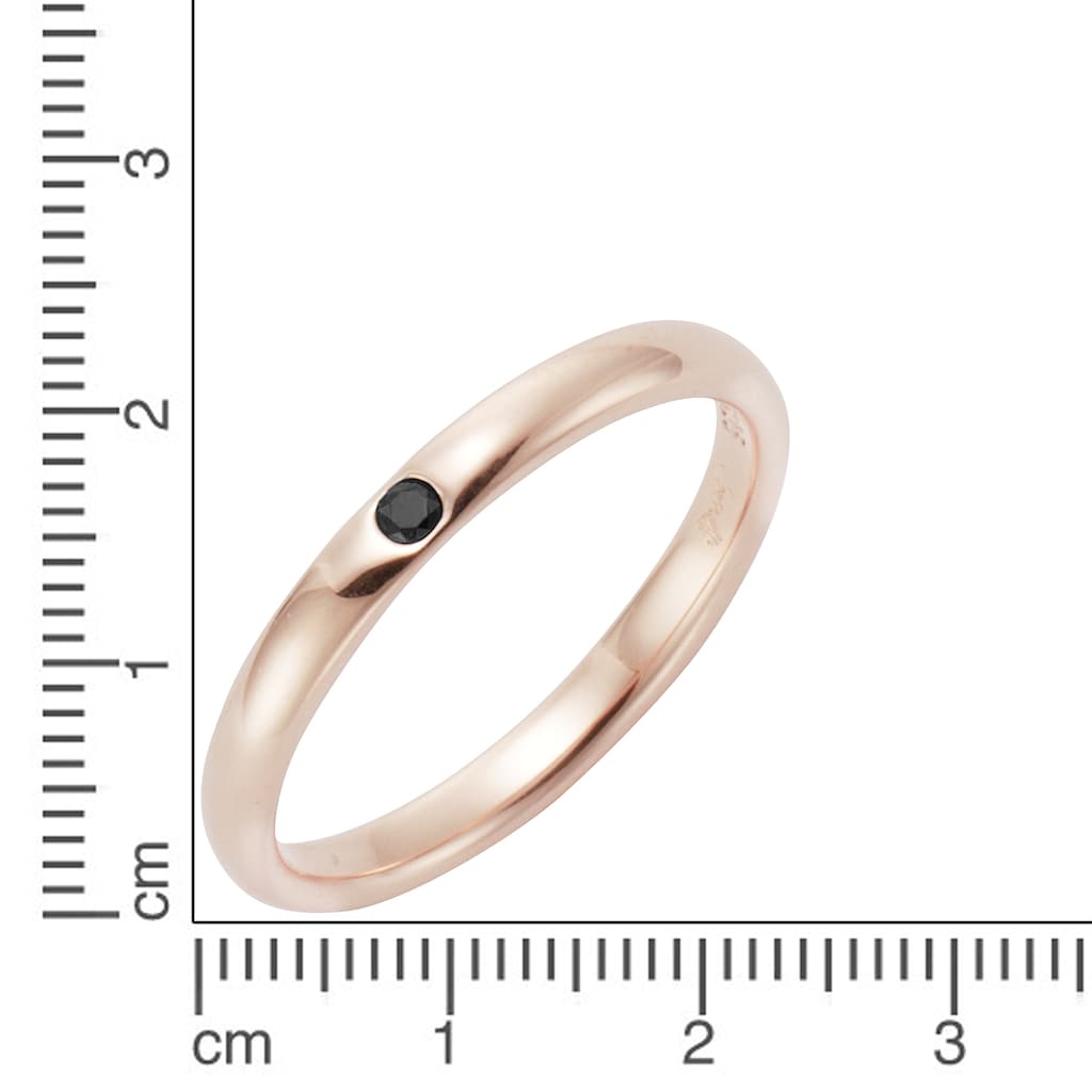 Jamelli Fingerring »925/- Sterling Silber rotverg. Spinell schwarz«