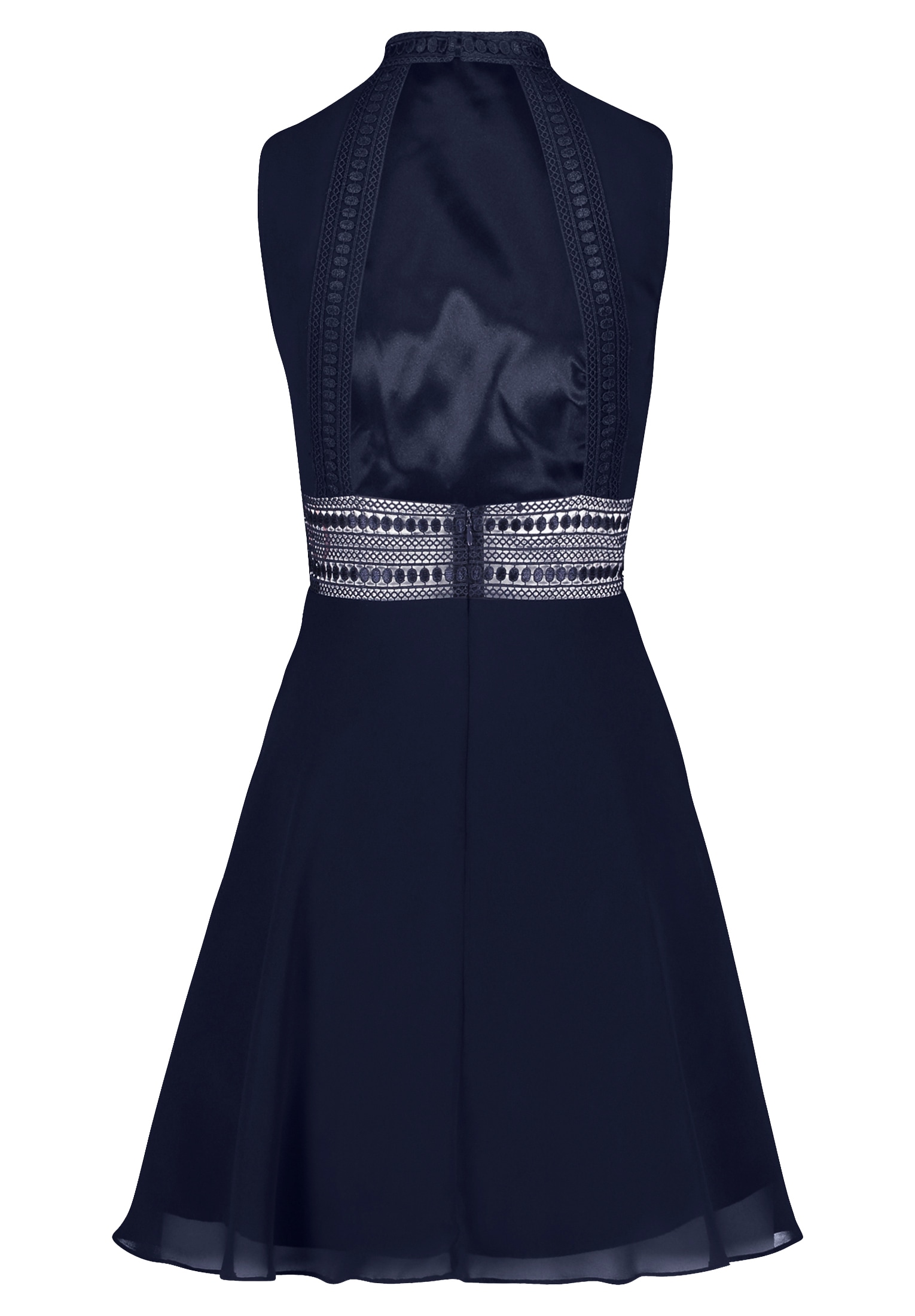 Vera Mont Cocktailkleid »Damen mit Spitzeneinsatz« Ohne Tasche Aufgesteppte Bänder