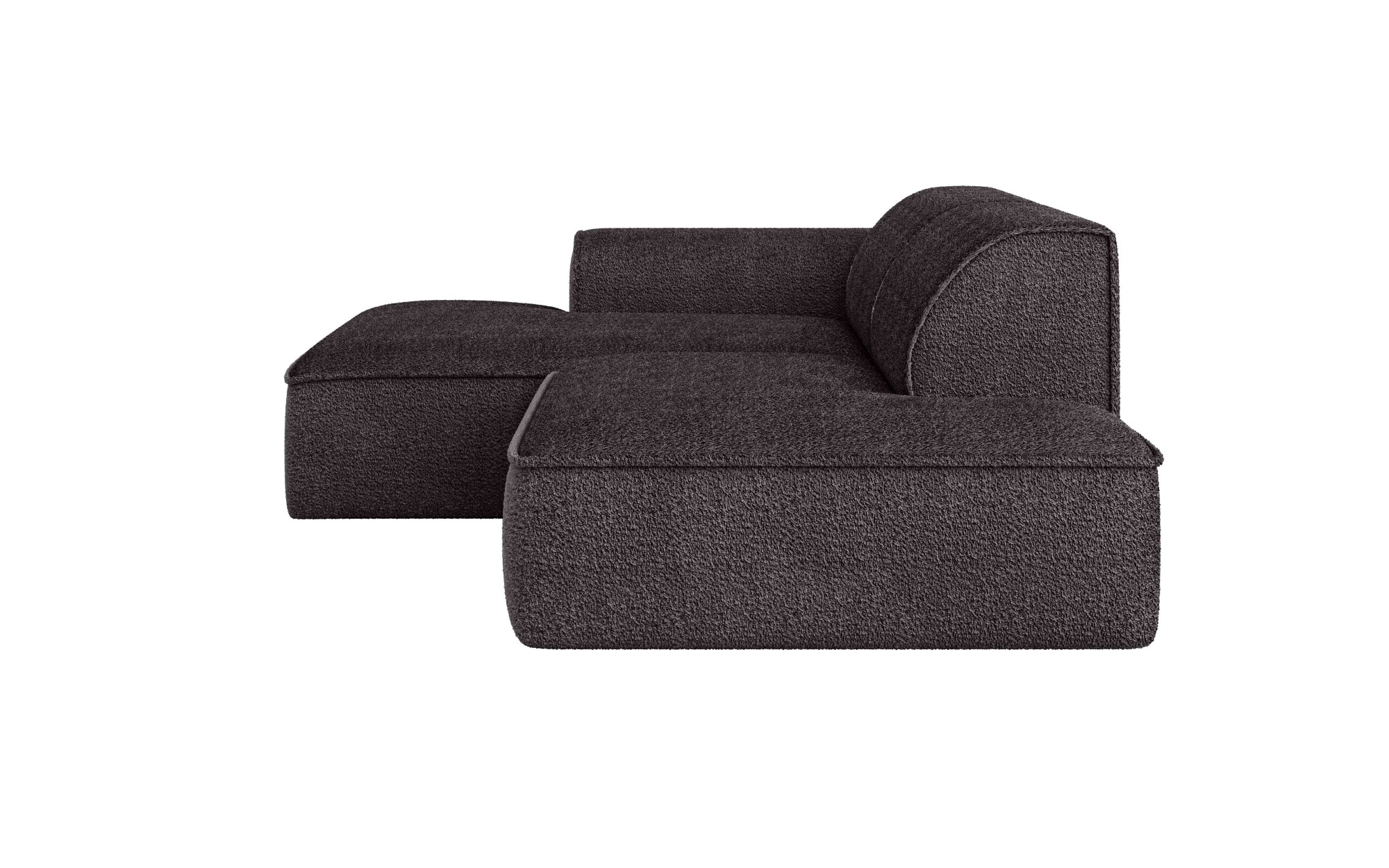 andas Ecksofa »TORSTAD mit Keder, moderne Optik, Polsterecke L-Form«, extra große Recamiere im loungigen Stil, in Bouclé und Cord