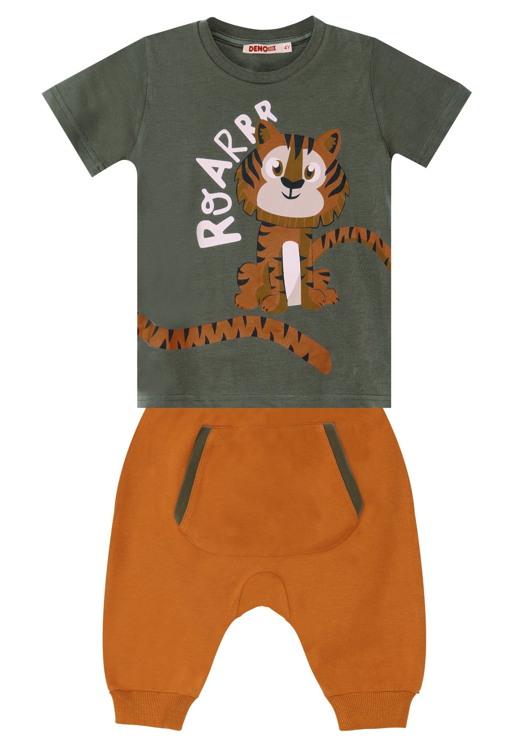 Denokids Hausanzug »Roar Tiger«, (2 tlg.), mit Tiger-Print