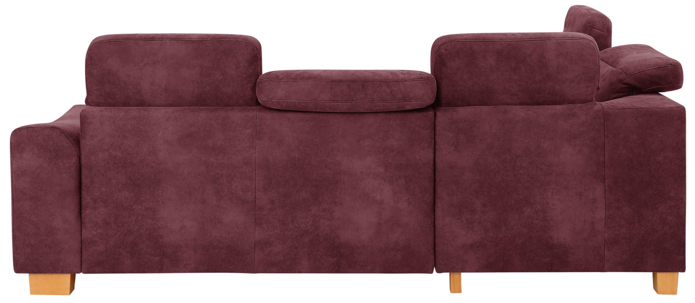Ecksofa HOME AFFAIRE "Dundee L-Form", rot (bordeaux), B:263cm H:86cm T:219cm, Luxus-Microfaser Florence (100% Polyester), Sofas, Ecksofa, wahlweise mit Kopfteilverstellung und zusätzlich mit Bettfunktion 3