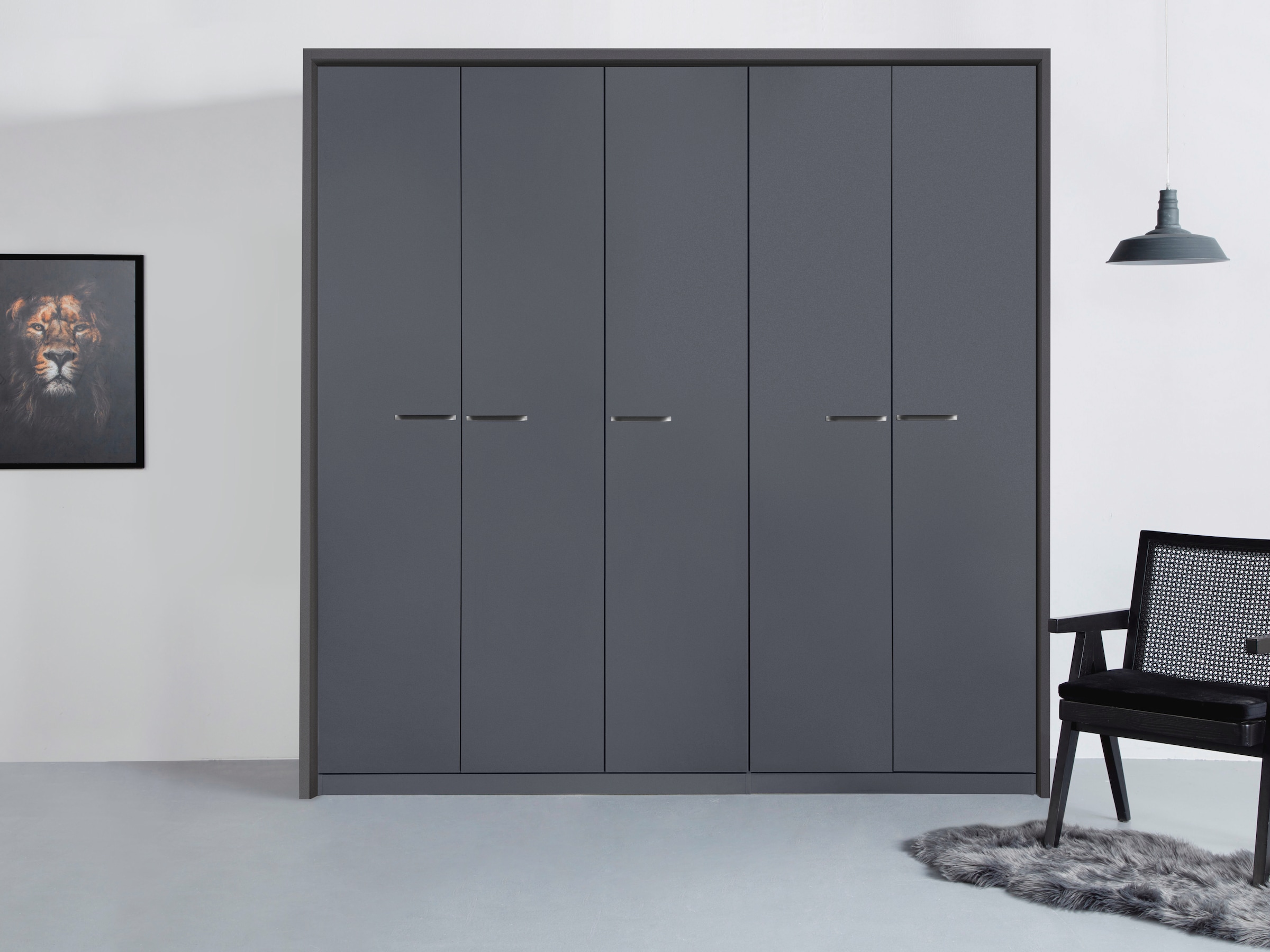 OTTO home "Mehrzweckschrank Aktenschrank Möbel Mietswohnung Schlafzimmer OTELI" erhältlich in Breiten 230/275 cm inkl. Innenschubladen und extra Böden, inkl. Passepartout optional mit Beleuchtung MADE IN GERMANY