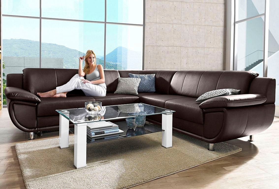 TRENDMANUFAKTUR Ecksofa »Rondo, L-Form«, wahlweise mit Bettfunktion, mit extra breiten...