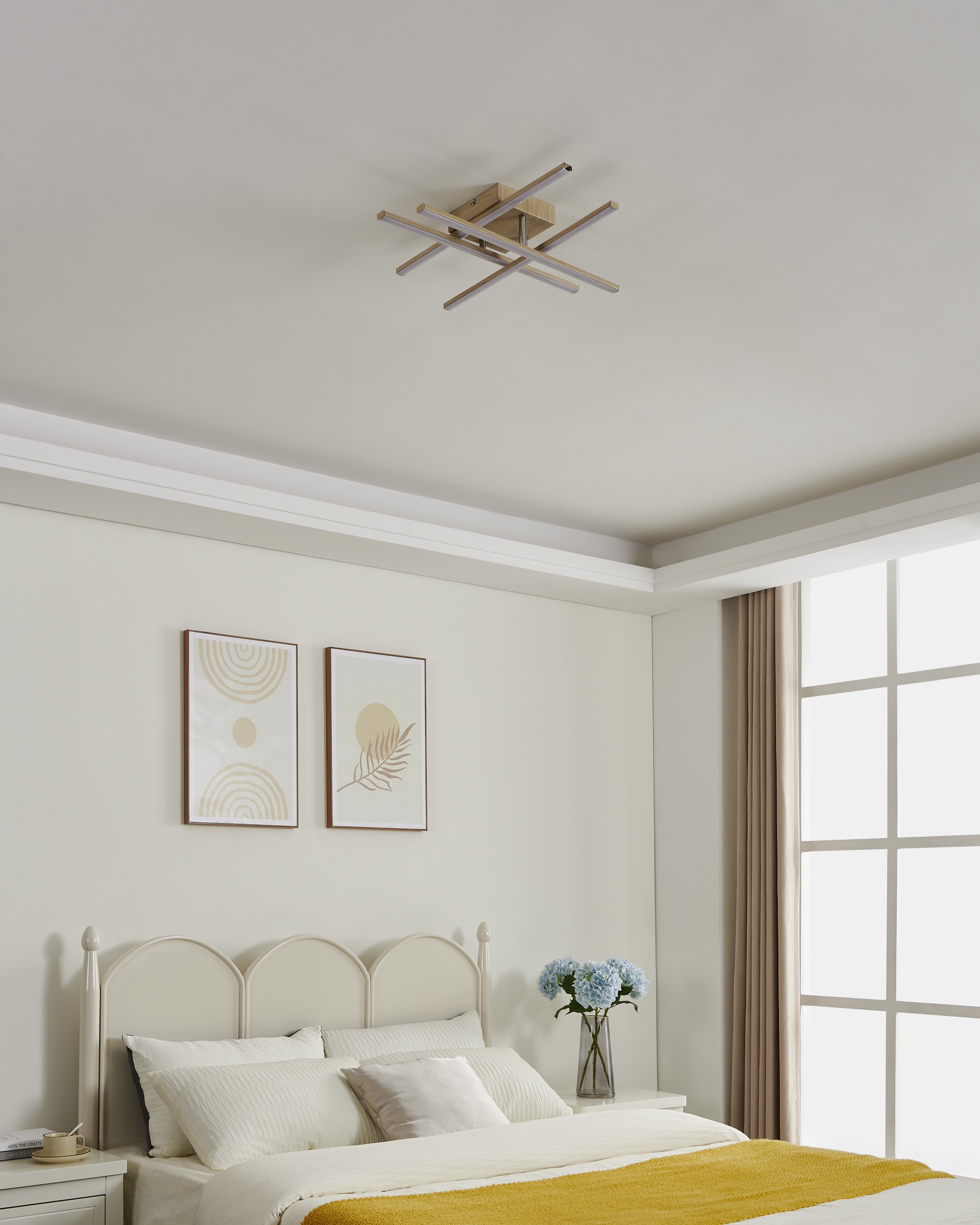 EGLO LED Deckenleuchte »LASANA 4 Wand- / Deckenlampe - Stahl, Alu - LED - 20,5W - IP20« LED-Modul 1 Stk. Warmweiß