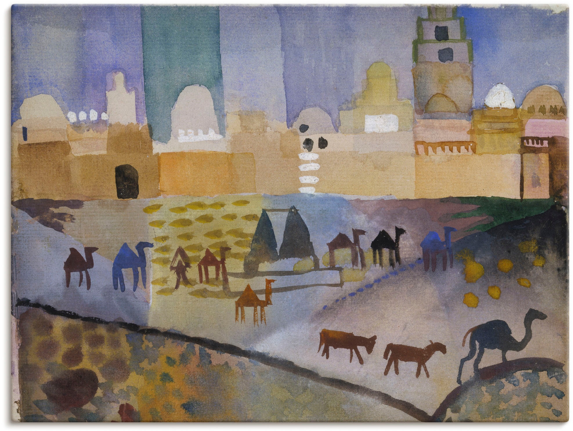 Artland Leinwandbild "Kairouan I. 1914." Afrika 1 Stk. tlg. auf Holzrahmen gespannt
