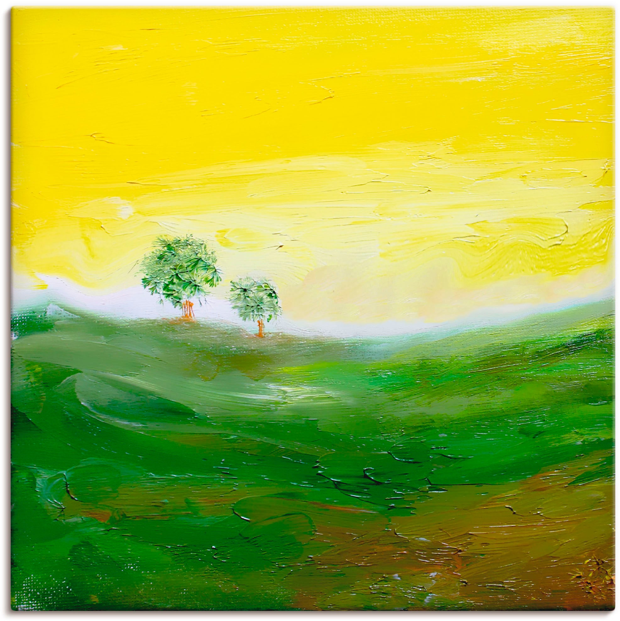 Artland Leinwandbild "Sonniger Tag", Wiesen & Bäume, (1 St.), auf Keilrahmen gespannt