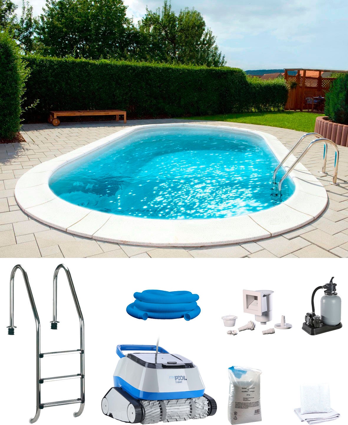 my POOL BWT Ovalpool "POWER, BxLxH: 360x737x120 cm" in 2 Folienfarben erhäl günstig online kaufen