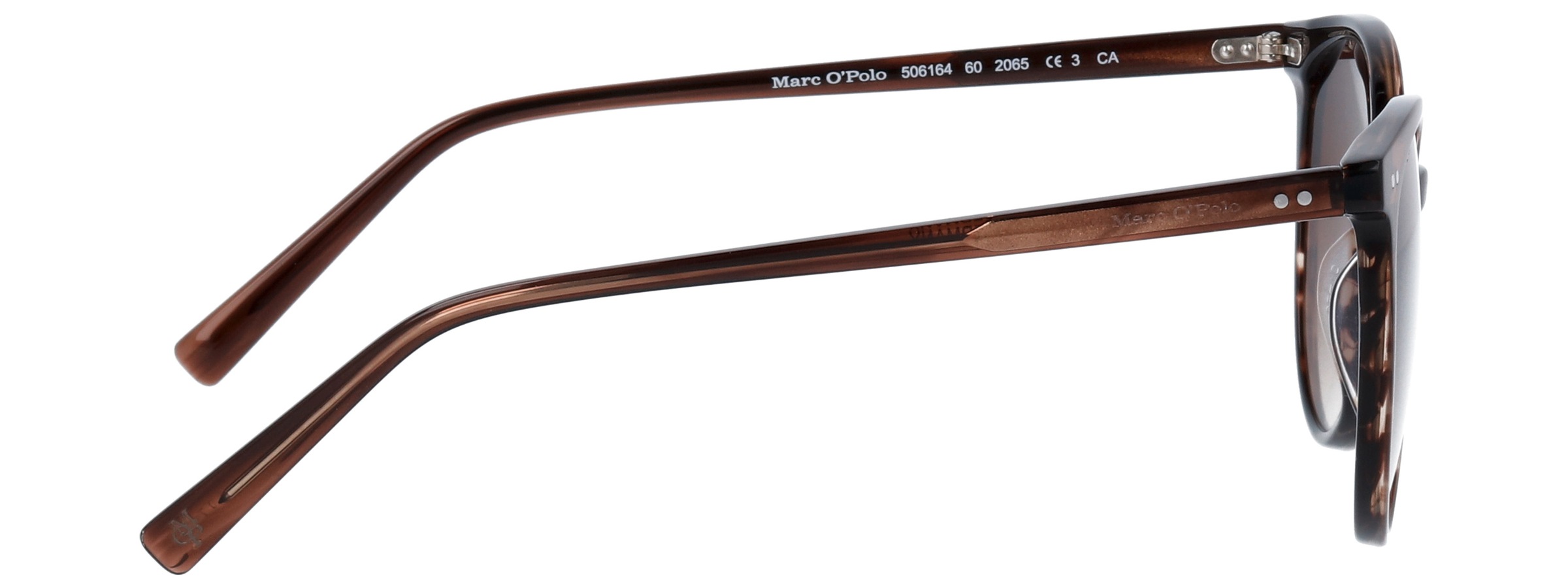 Sonnenbrille MARC O'POLO "Modell 506164", Damen, braun, gemustert, leicht durchscheinend, Sonnenbrillen Sonnenbrille, Form Panto, Logoschriftzug auf Bügel, Kunststofffassung 3
