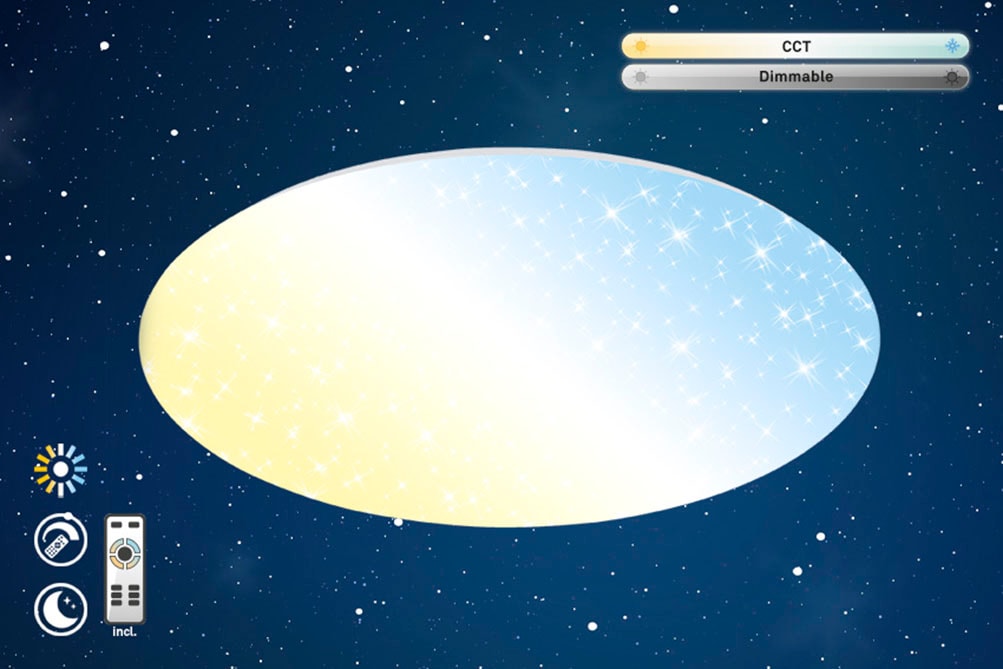 BRILONER LEUCHTEN LED Deckenleuchte "VERB", weiß, neutral, Leuchten, LED Sternenhimmel