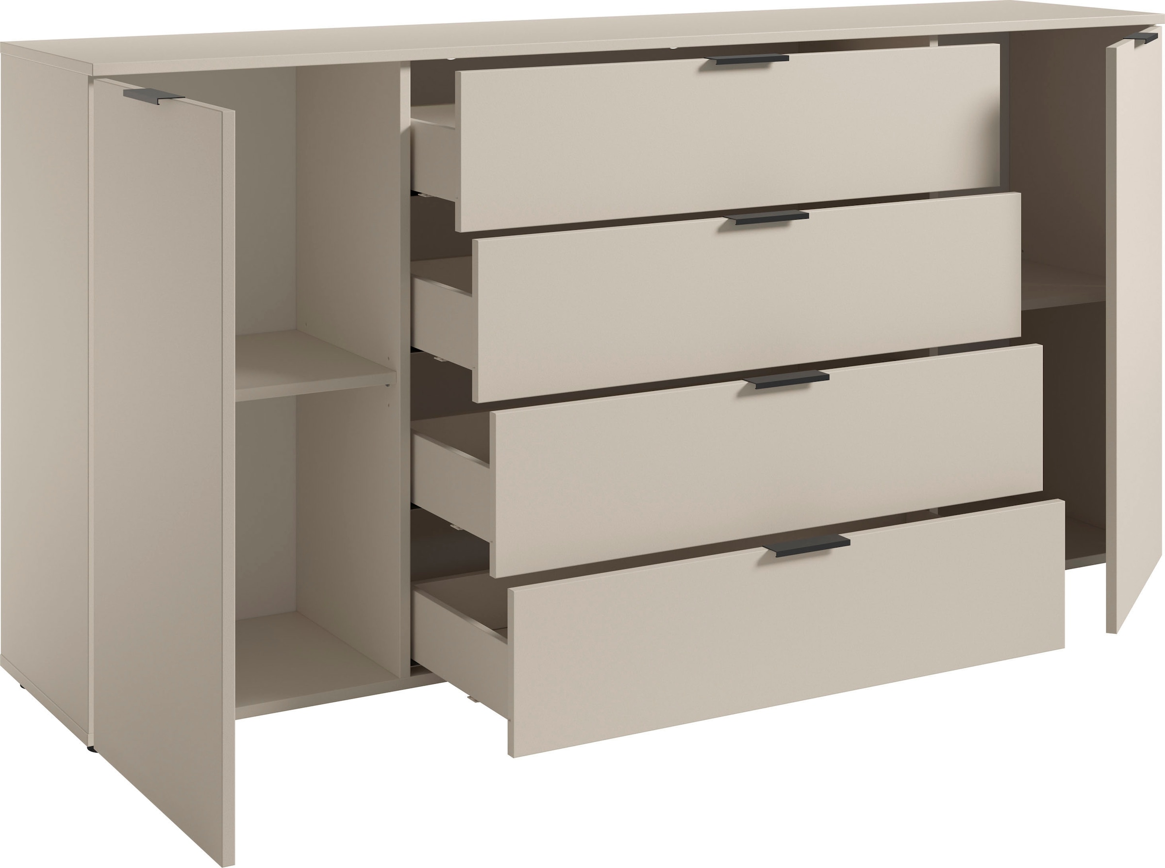 HBZ Sideboard »Linz Kommode, BxHxT 180x90x40cm«, (1 St.), Breite 180cm,Lip-Griff, Melaminbeschichtung