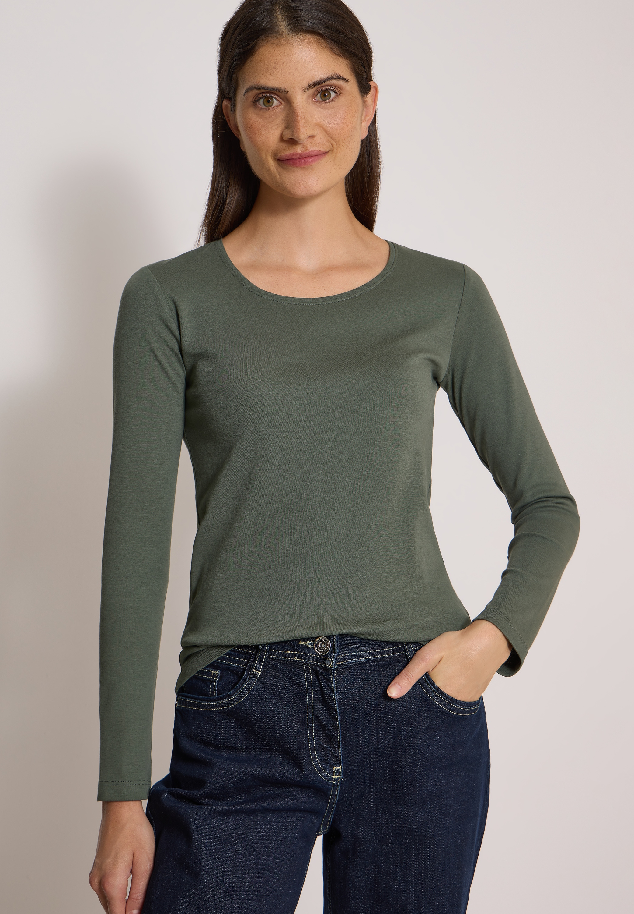 Cecil Langarmshirt aus reiner Baumwolle