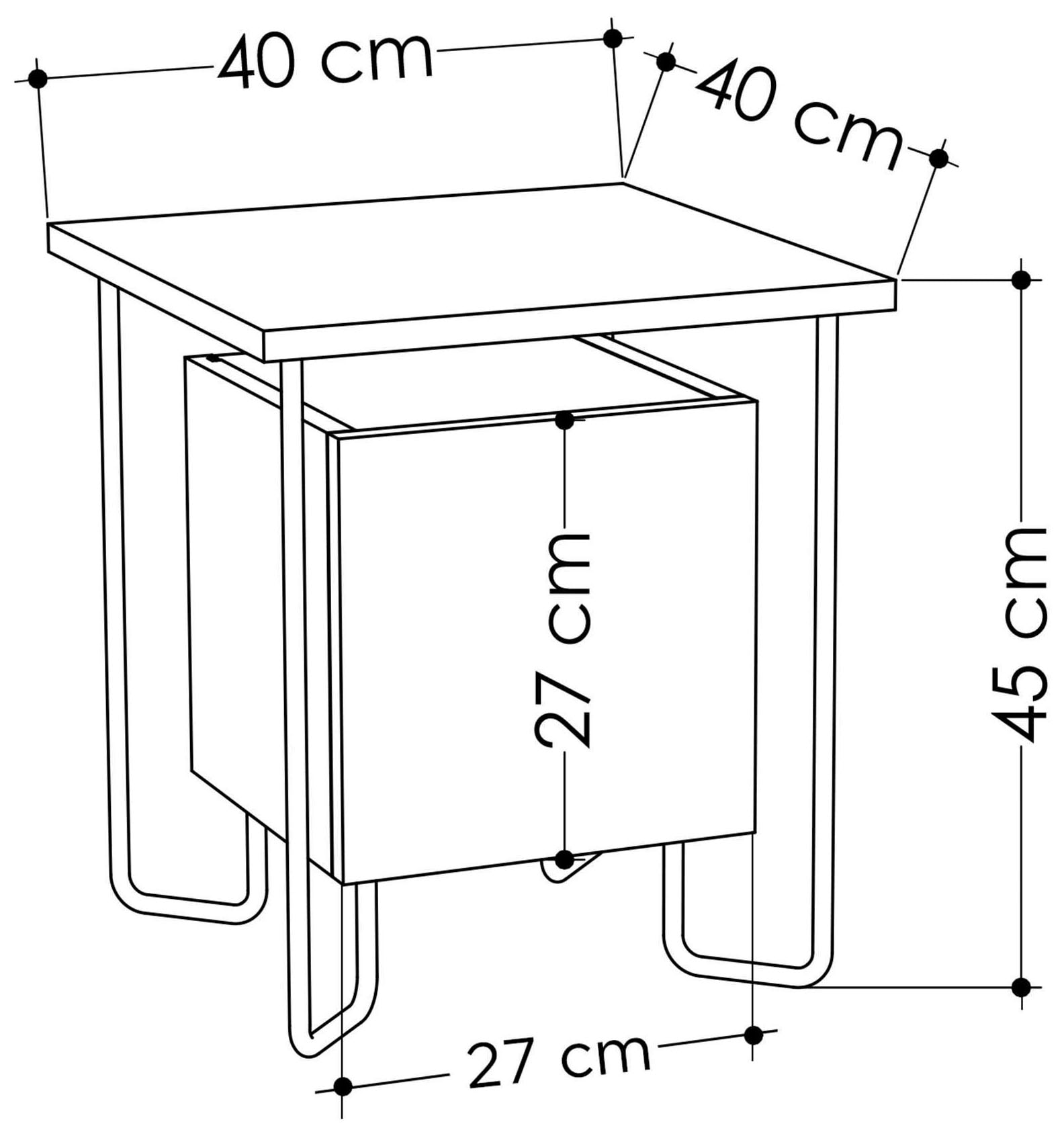 Decortie Nachttisch »ACRES NACHTTISCH« Packung, 1 Stk. tlg. Leichte Montage, Lagerung, Platzsparend