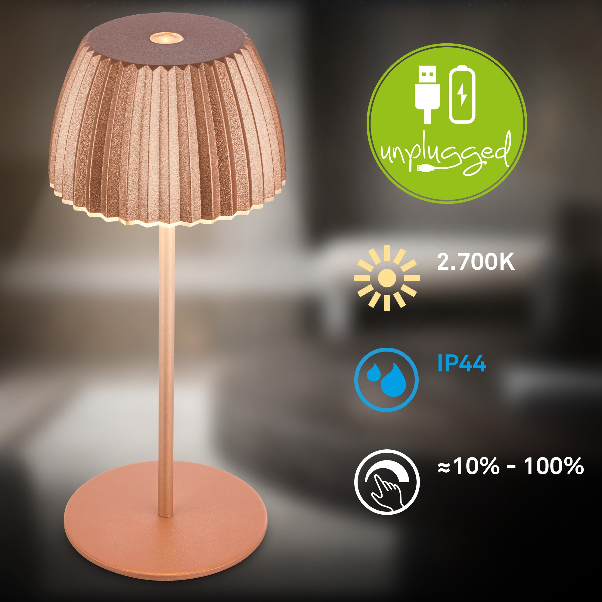 Briloner Leuchten LED Tischleuchte »Akku LED Tischleuchte« LED-Modul