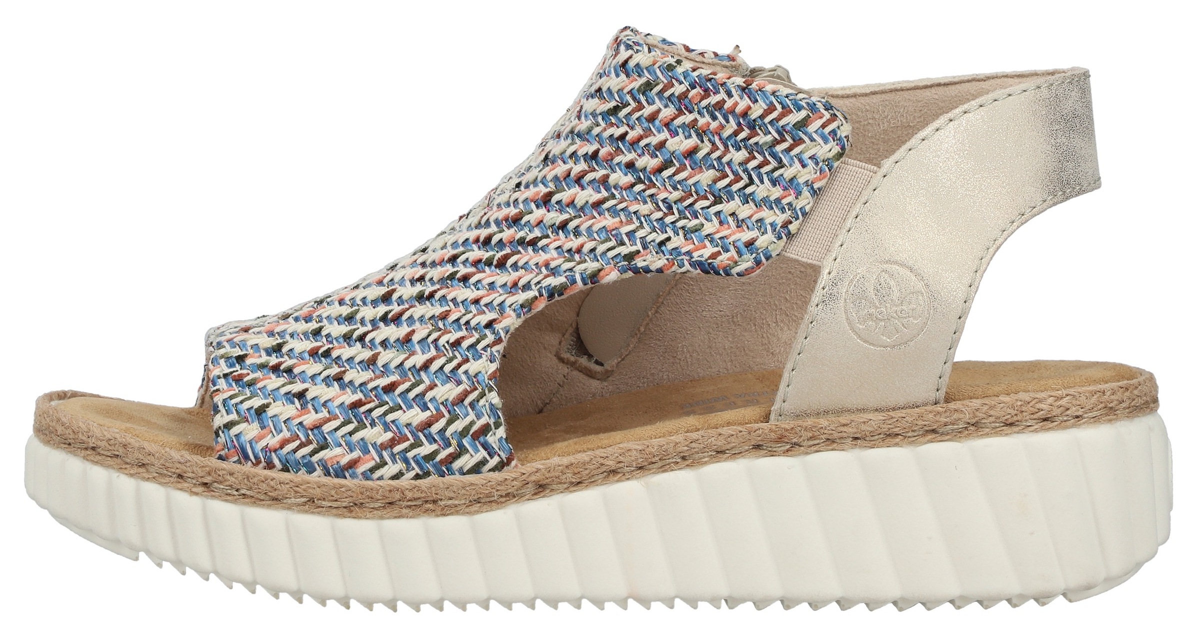 Rieker Schaftsandale  Sommerschuh, Urlaubsschuh, Plateausandale mit Reißverschluss