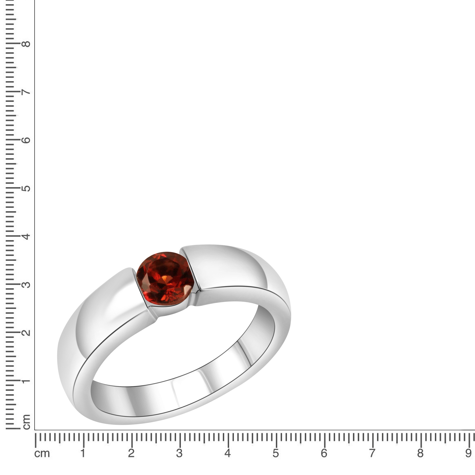 Jamelli Fingerring »Silber 925 rhodiniert mit echtem Granat«