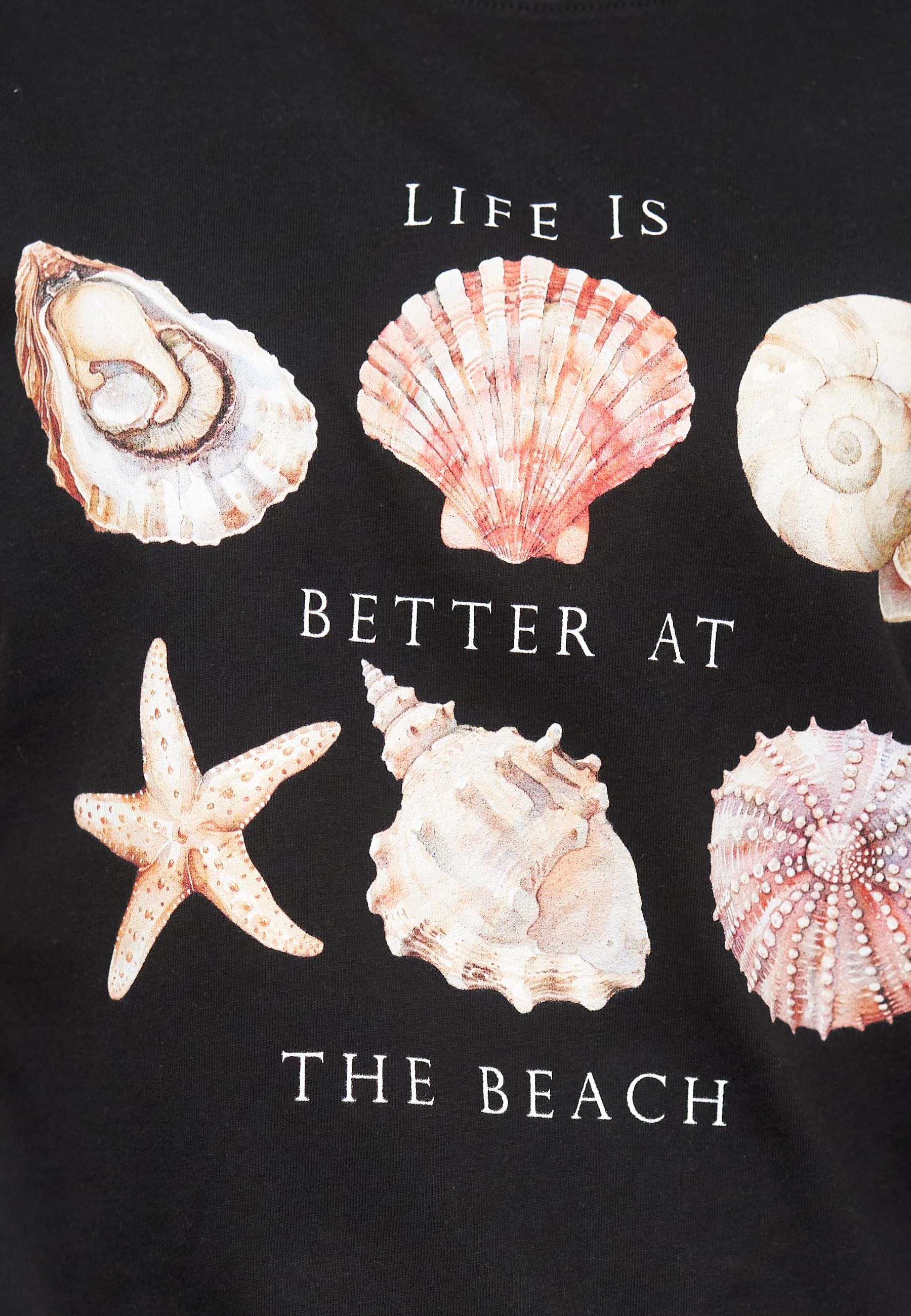 CLOUD 5IVE T-Shirt »CLOUD 5IVE Ladies Seashell Black Tee«, (1 tlg.)