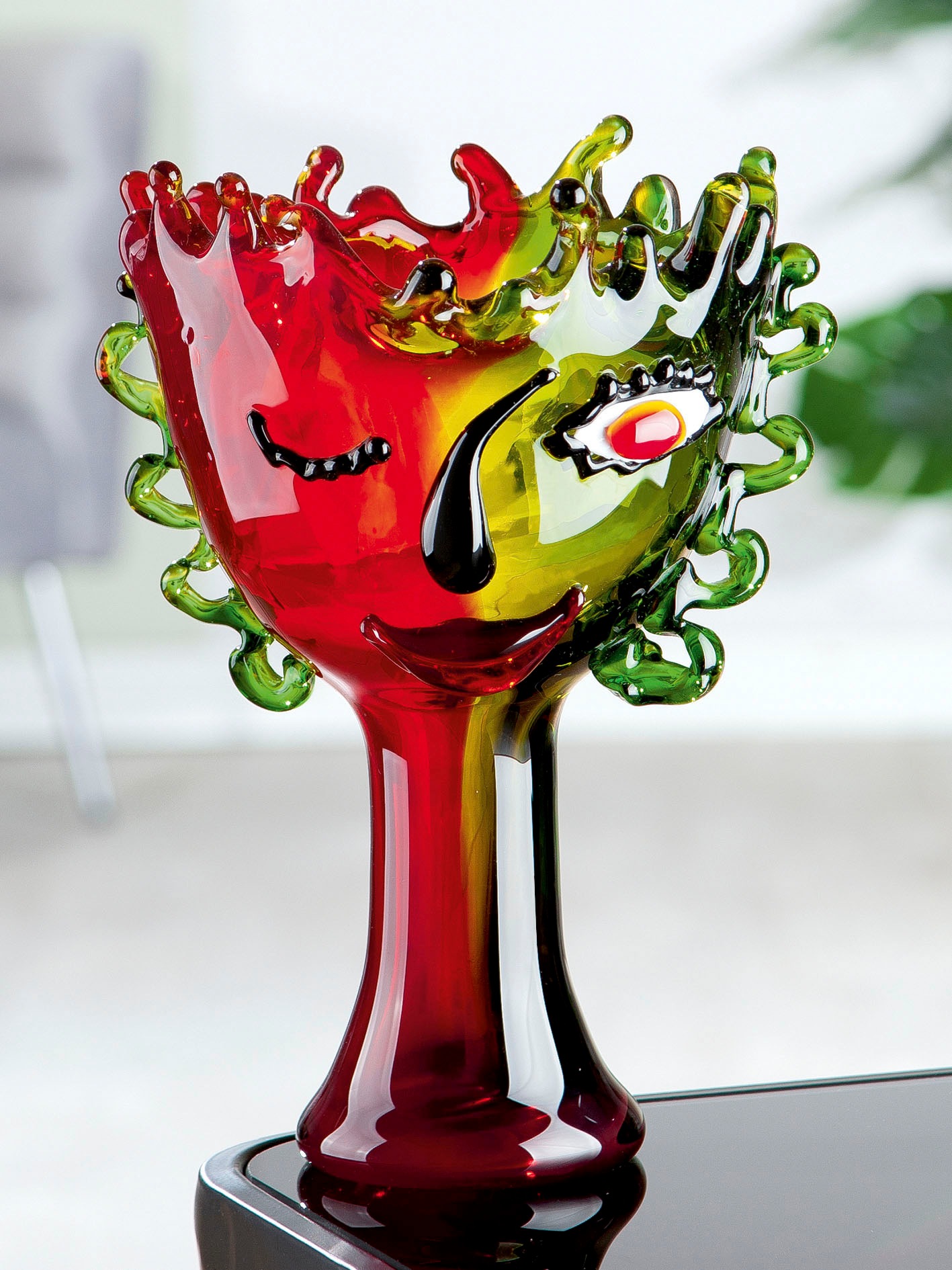 Casablanca by Gilde Tischvase »Visual«, (1 St.), dekorative Vase aus Glas, Blumenvase