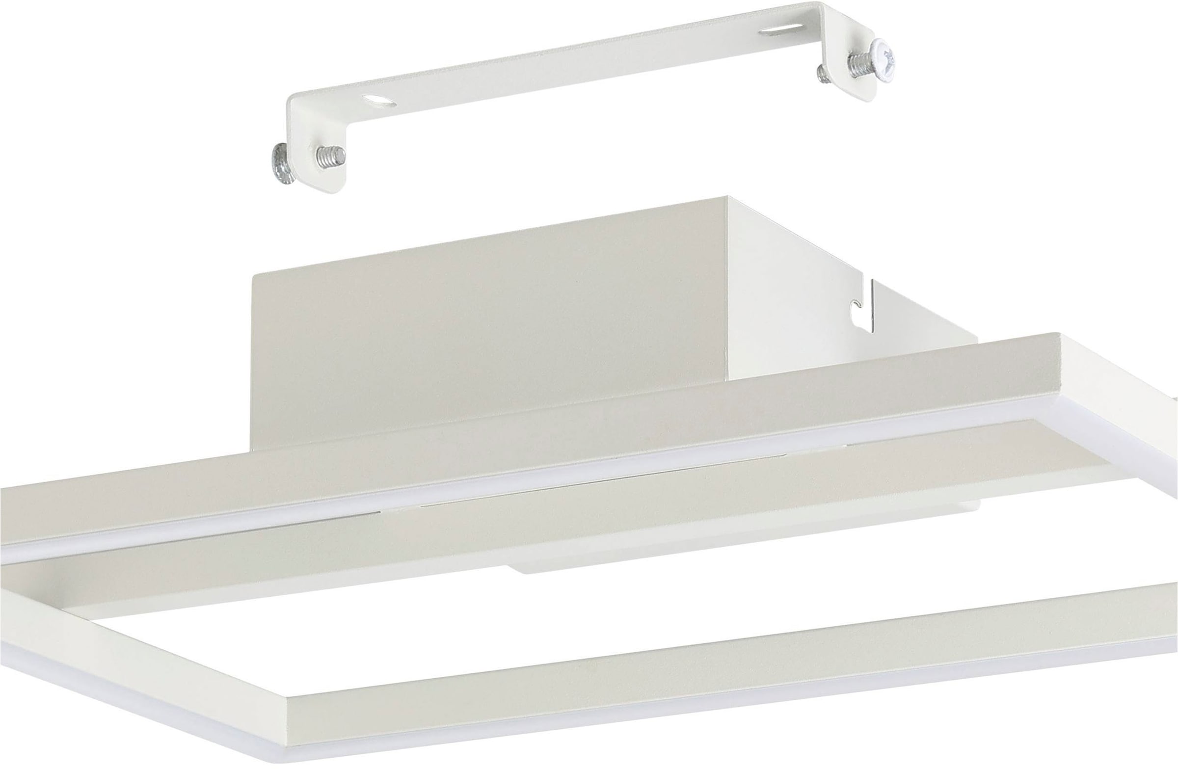 EGLO Deckenleuchte »Amandolo Deckenlampe RGB Backlight Fernbedienung inkl. geometrisch« LED-Modul 1 Stk. Kaltweiß | RGB Wand-/Deckenleuchte - L40 x B20 x H6,5 cm - weiß - 17W inkl.