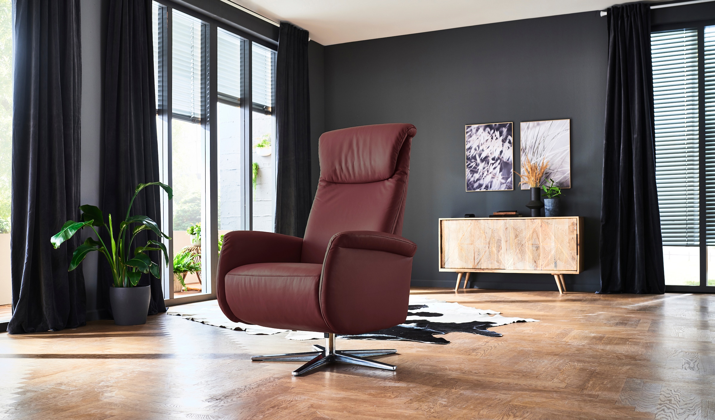 Home affaire Relaxsessel "Cartore Chromfuß, mit manueller oder motorischer günstig online kaufen