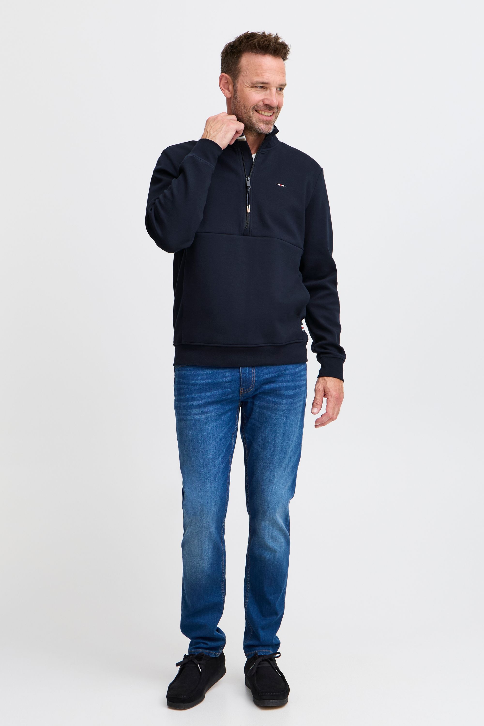 FQ1924 Longpullover "Sweatshirt FQWILLIAM zipneck sweatshirt" günstig online kaufen