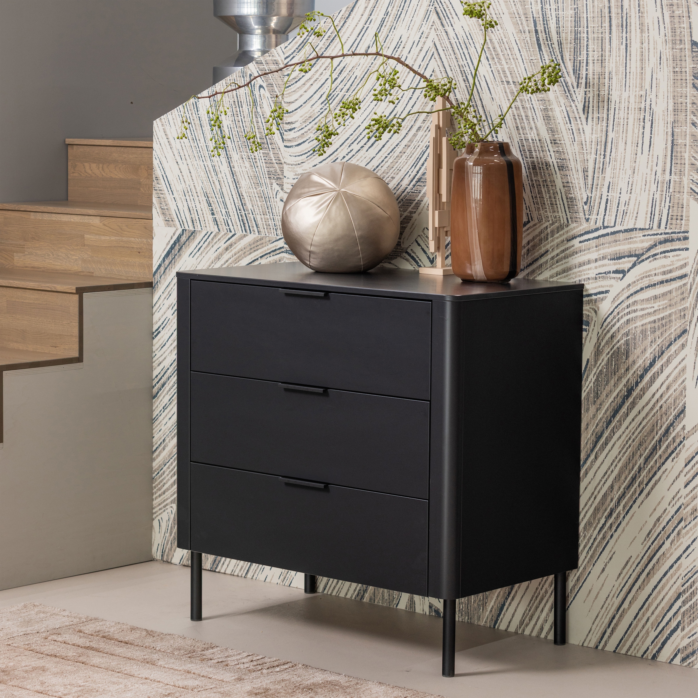 WOOOD Sideboard "Gunnar FSC-Mix Massivkiefer mit Dämpfung Funktion, 94 x 52 x 93 cm" Tragkraft 15 kg pro Schublade, einfach zu montieren,sichtbare Maserung