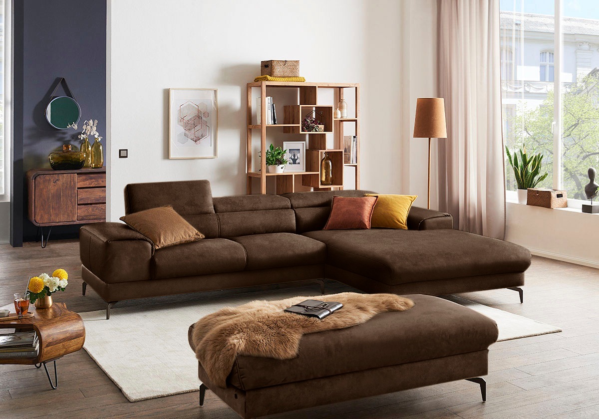 Thumbnail - W.SCHILLIG Ecksofa "piedroo, Designsofa mit tollem Sitzkomfort, elegant und bequem, L-Form", Kopfteilverstellung, wahlwe...