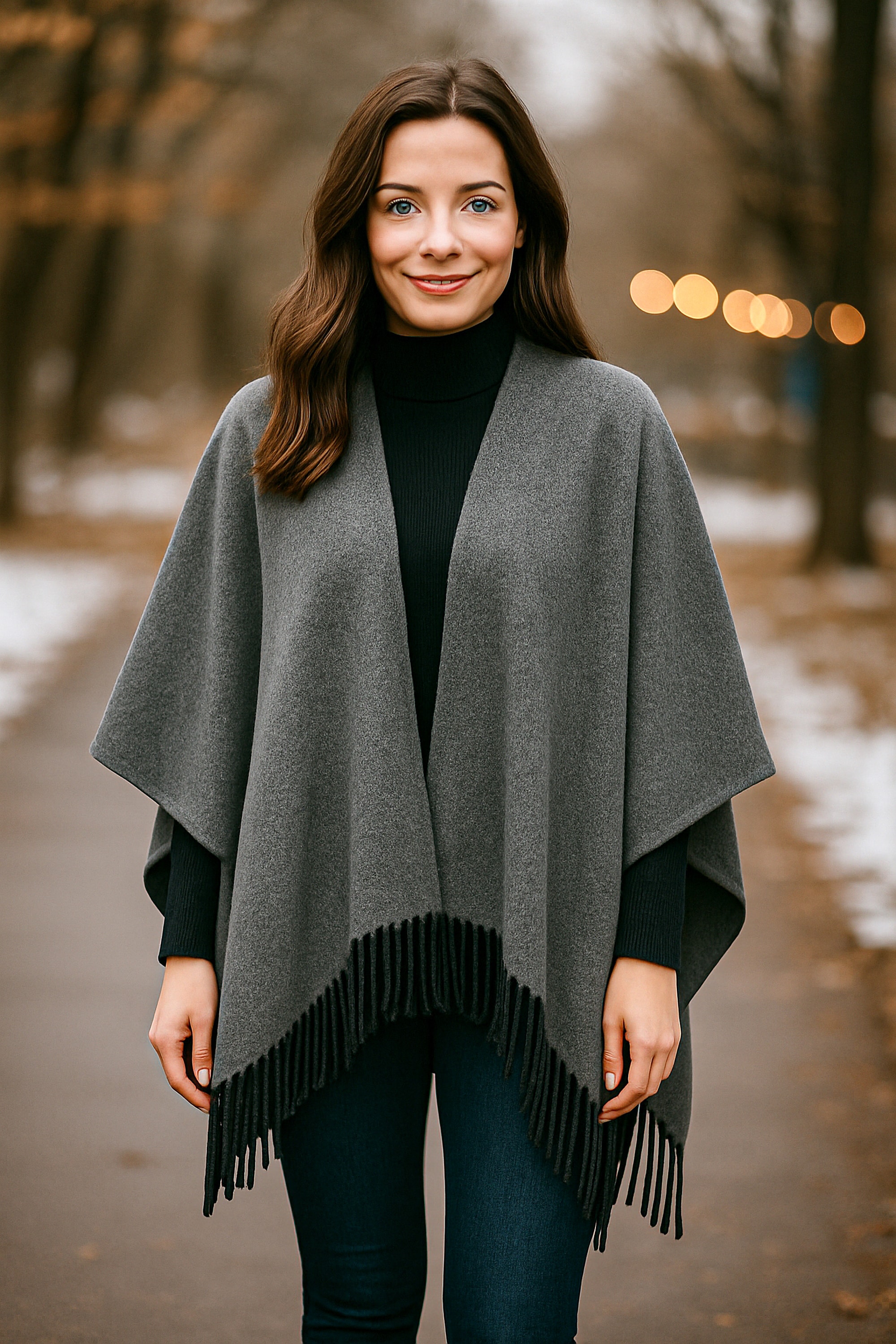 COLLEZIONE ALESSANDRO XXL-Schal »Ponhito«, Made in Italy, mit Fransen