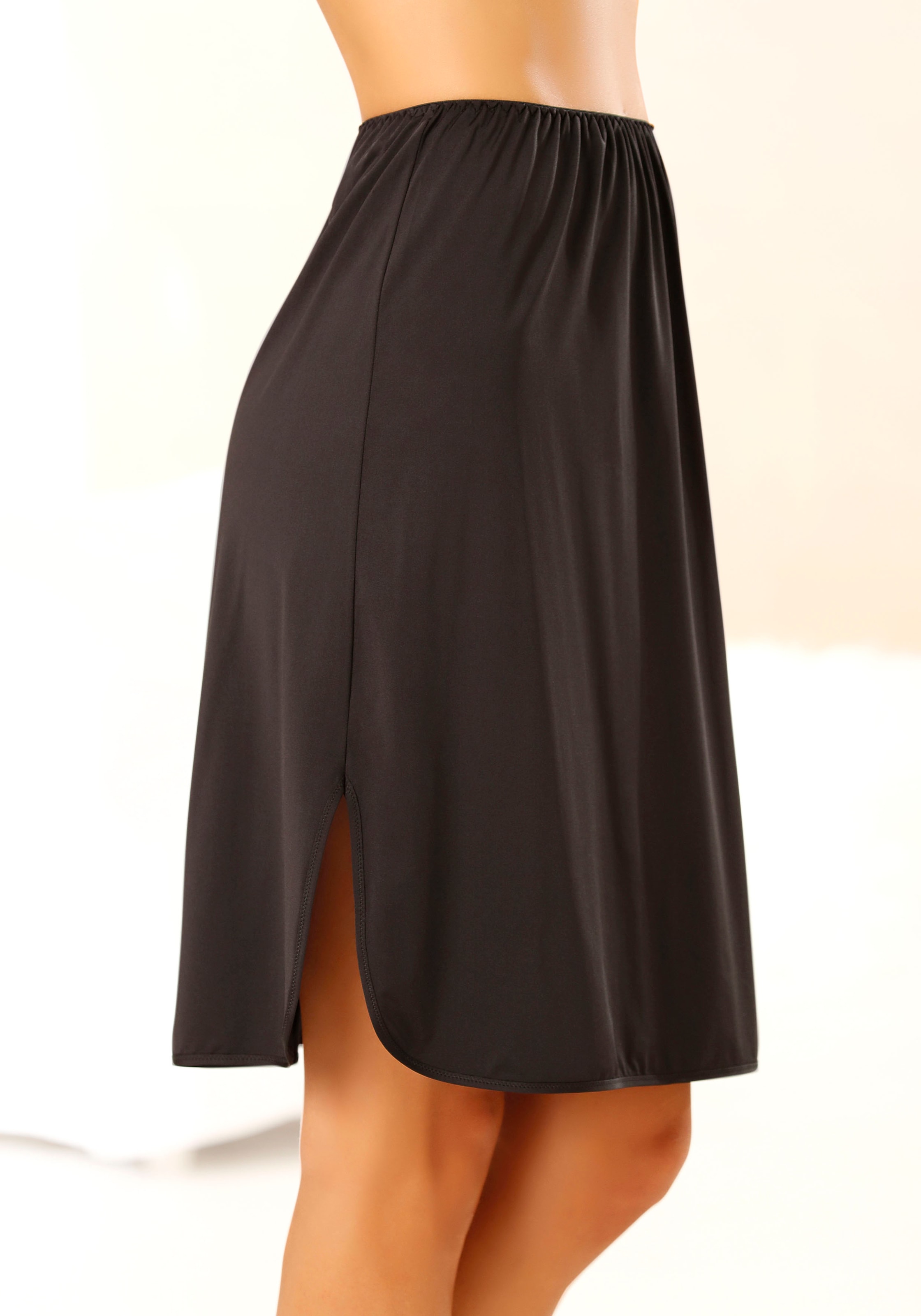 Nuance by Lascana Unterrock aus fließendem Material für eine mittlere Länge, Basic Dessous