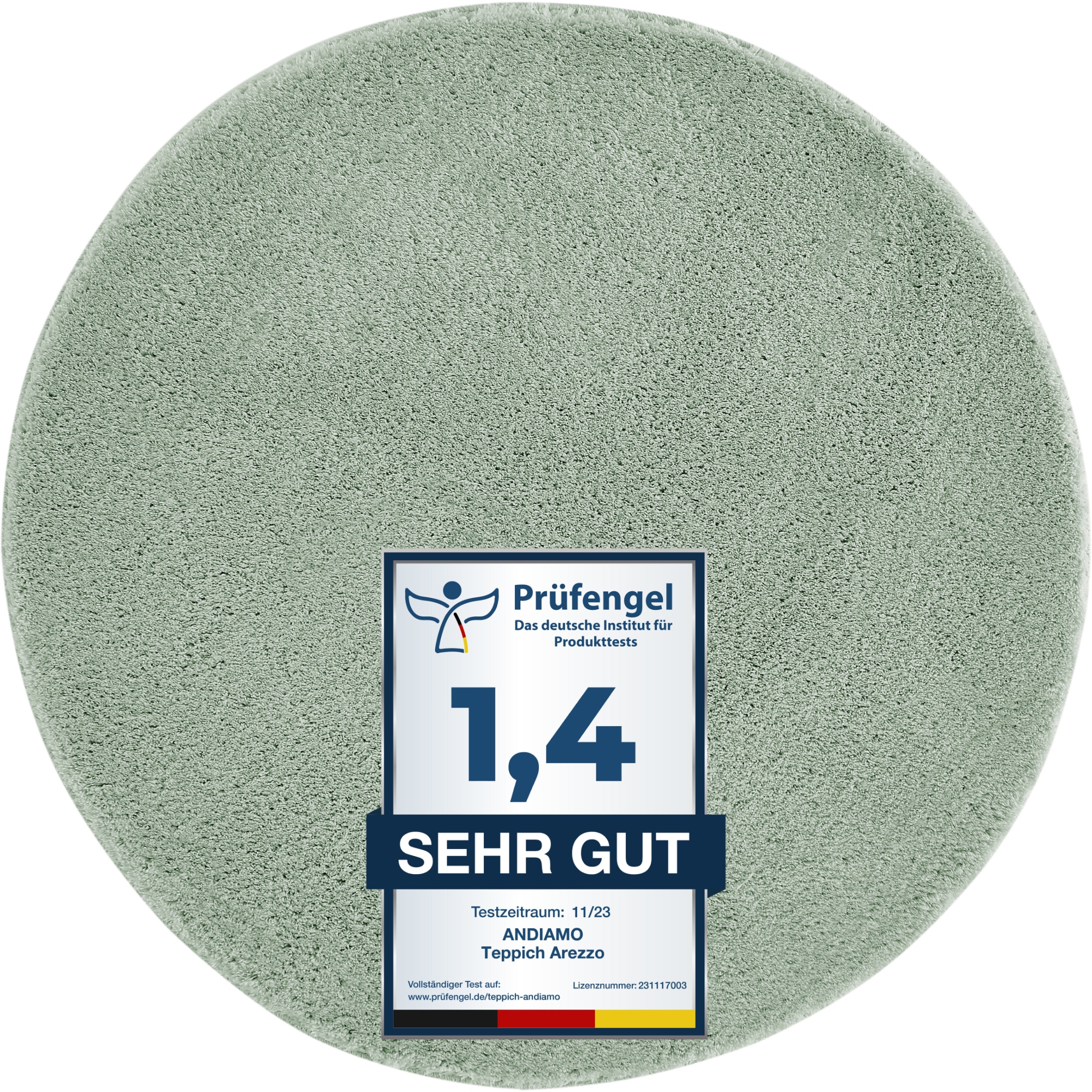 Andiamo Badematte "Arezzo, Badvorleger, Badezimmer Teppich, Duschvorleger" Höhe 16 mm rutschhemmend beschichtet fußbodenheizungsgeeignet schnell trocknend Uni Farben, weich & kuschelig, auch in rund & als 2er Set erhältlich