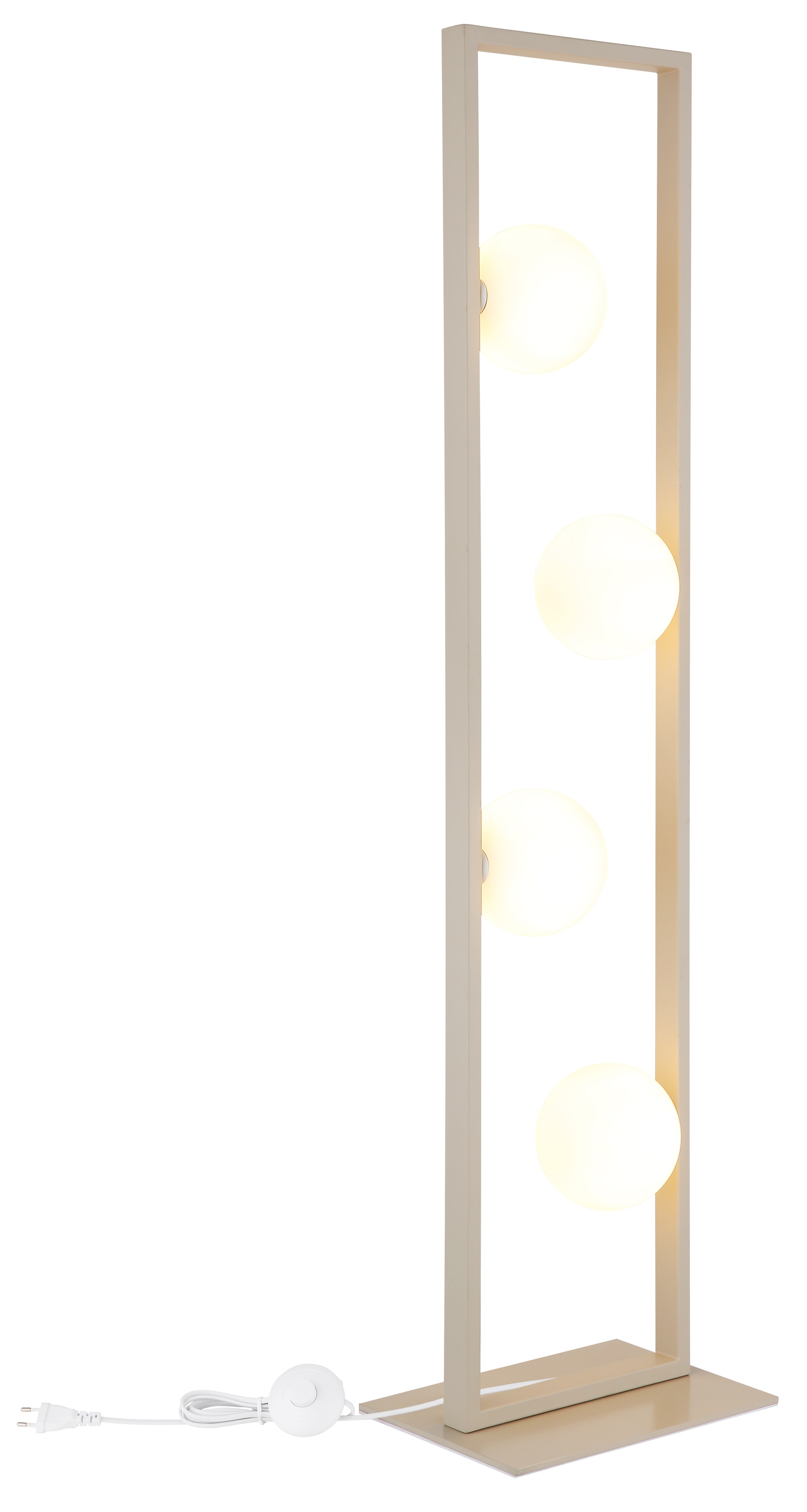 NOWA Stehlampe "NANDA", sandfarben, 4, Ø 12cm H: 110cm, 1 Stk., Leuchten, Stehleuchte,Sand,Wohnraum,Schlafzimmer,Glaskugel opal,Flur,modern, Stehlampe 3
