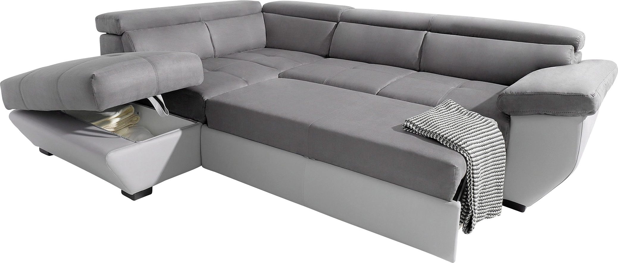 COTTA Ecksofa »Speedway L-Form«, mit Kopfteilverstellung, wahlweise mit Bettfunktion & Bettkasten