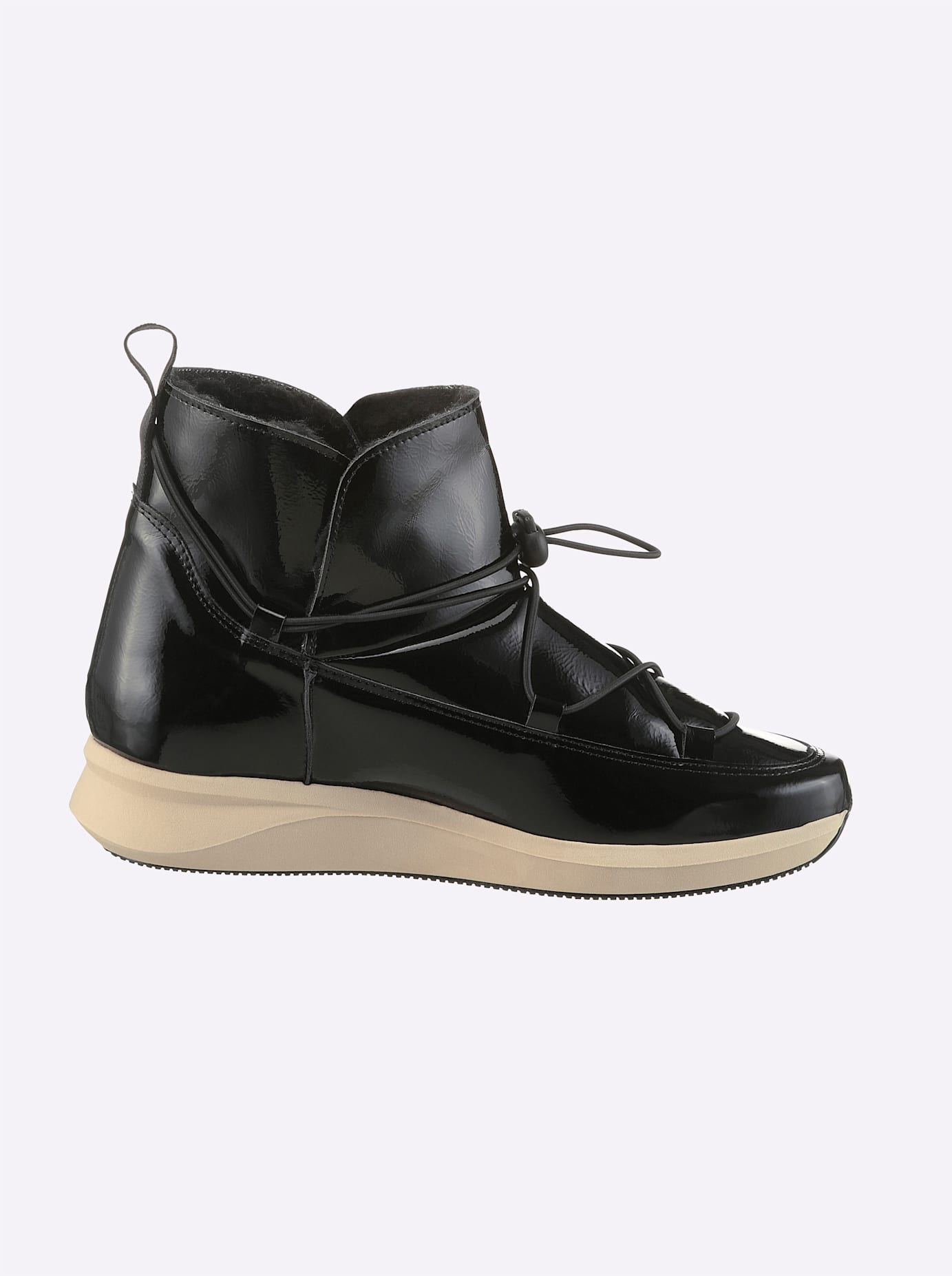 Stiefelette HEINE, Damen, Gr. 36, schwarz (schwarz, lack), Synthetik, Schuhe Stiefelette 2