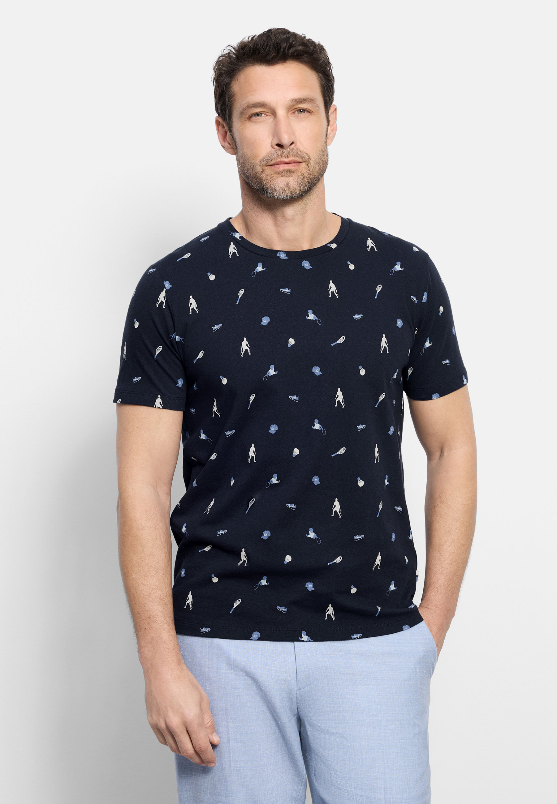 OLYMP T-Shirt "OLYMP Casual Wirk, T-Shirt"