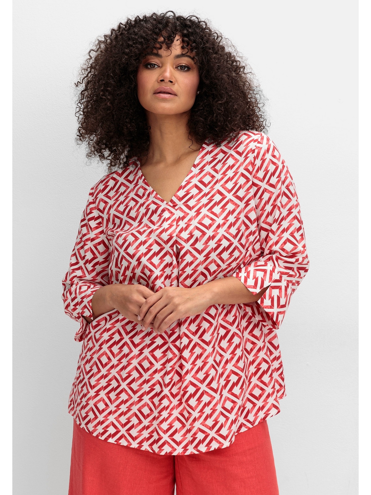 Sheego Tunika "Große Größen", mit Faltendetails und Grafikprint günstig online kaufen