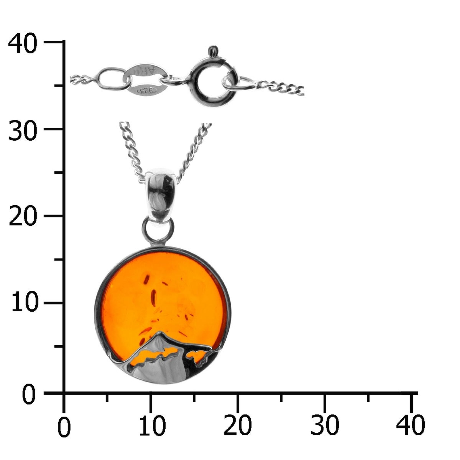 OSTSEE-SCHMUCK Kette mit Anhänger »- Fischland-Darß-Zingst - Silber 925/000 - Bernstein«