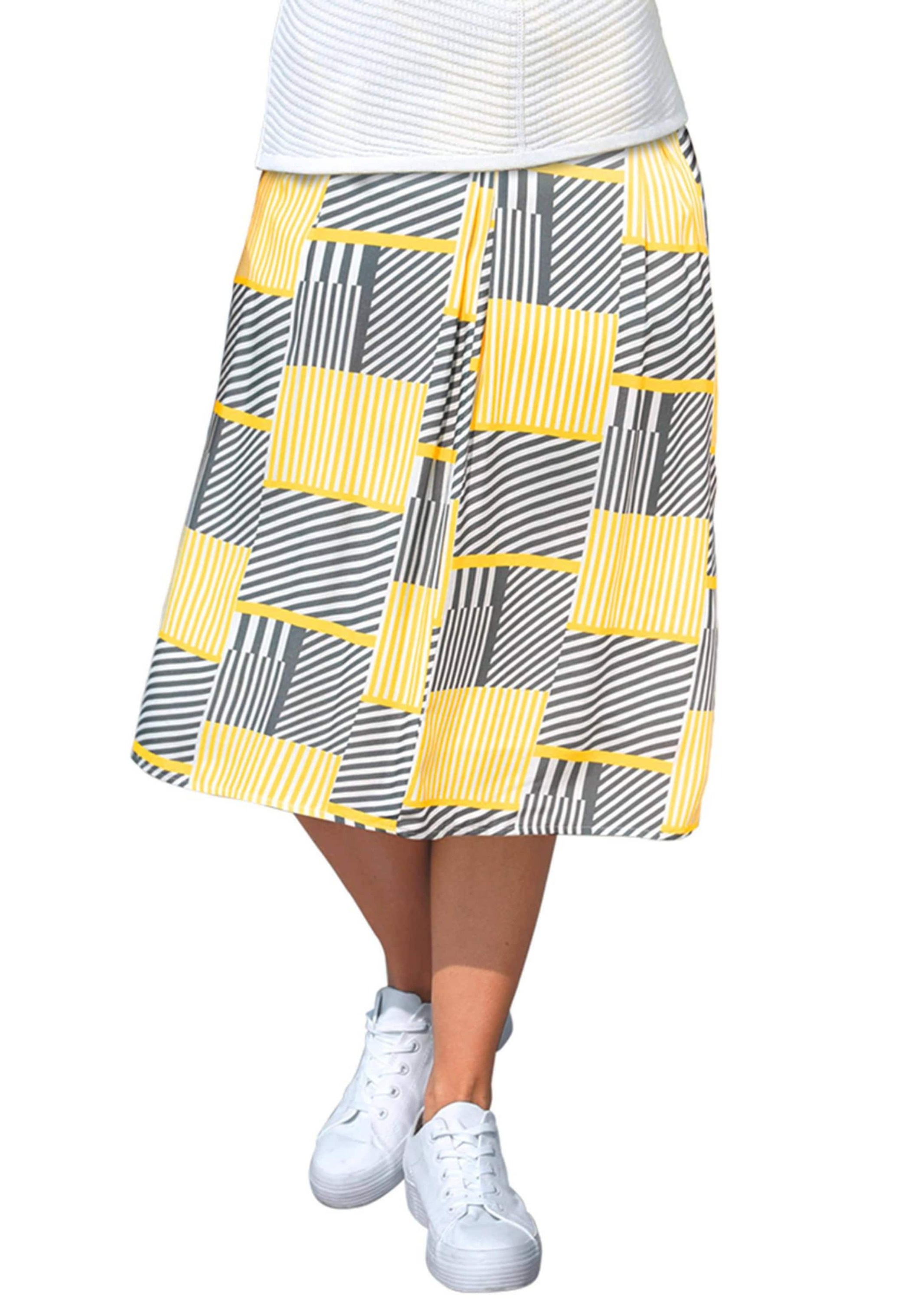 GOLDNER Sommerrock "Kurzgröße Viskoserock mit Allover-Druck" Ohne günstig online kaufen