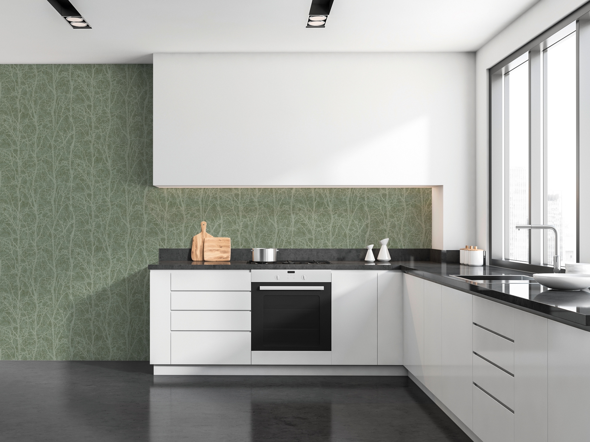 A.S. Création Vliestapete »Attractive 3 Bäume« Wald aufgeschäumt Metallic, Glanz & Glitzer, fein strukturiert